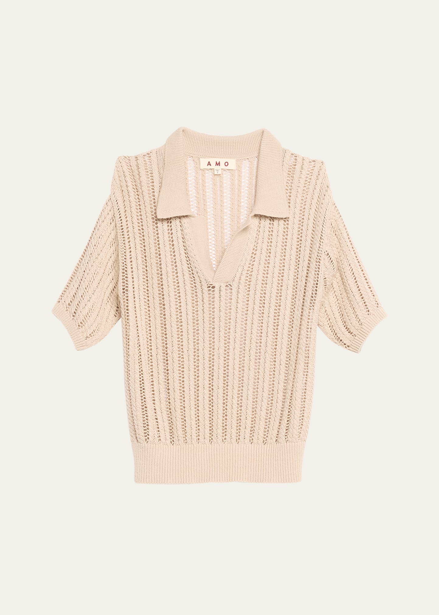 Shop Amo Denim Lidy Short-sleeve Sweater In Pumice