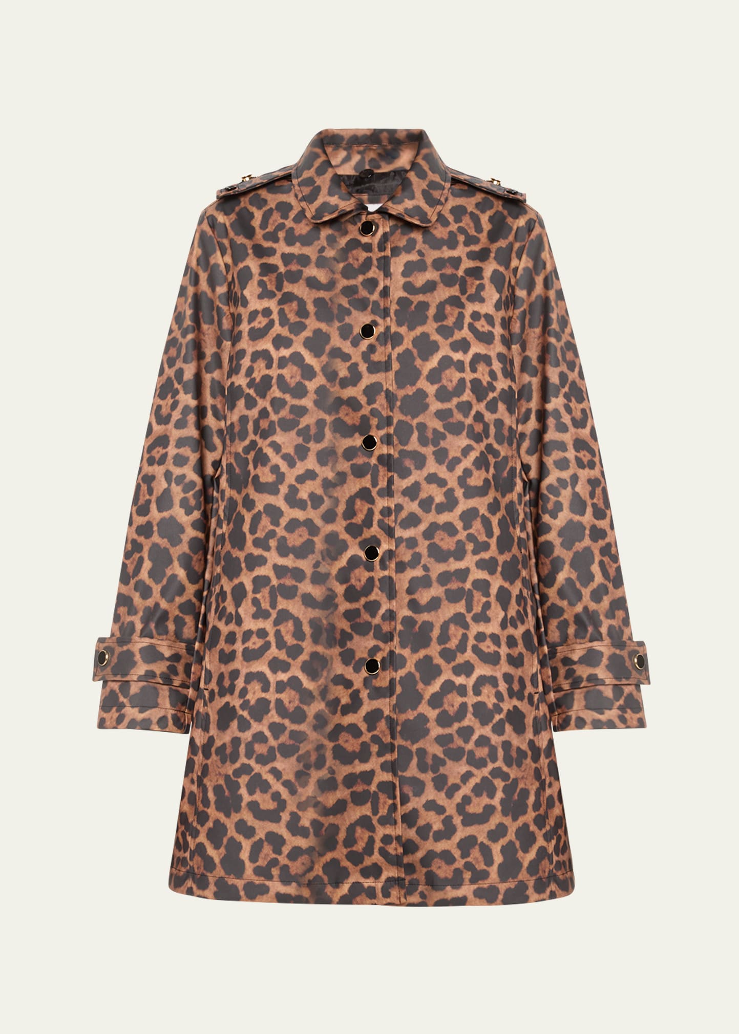 Shop Jane Post Iconic Princess Slicker Rain Jacket In Leopard