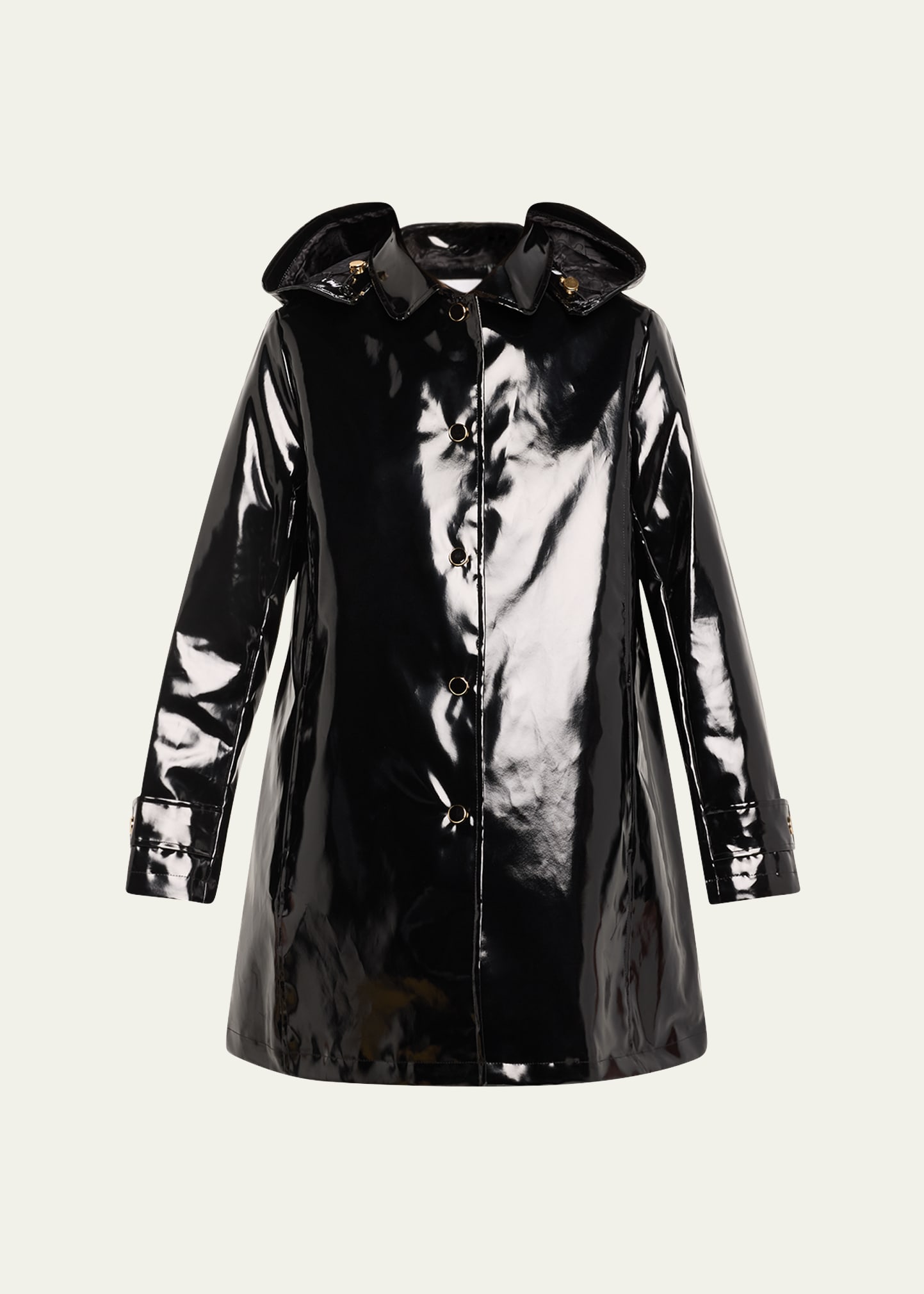 Shop Jane Post Iconic Princess Slicker Rain Jacket In Black