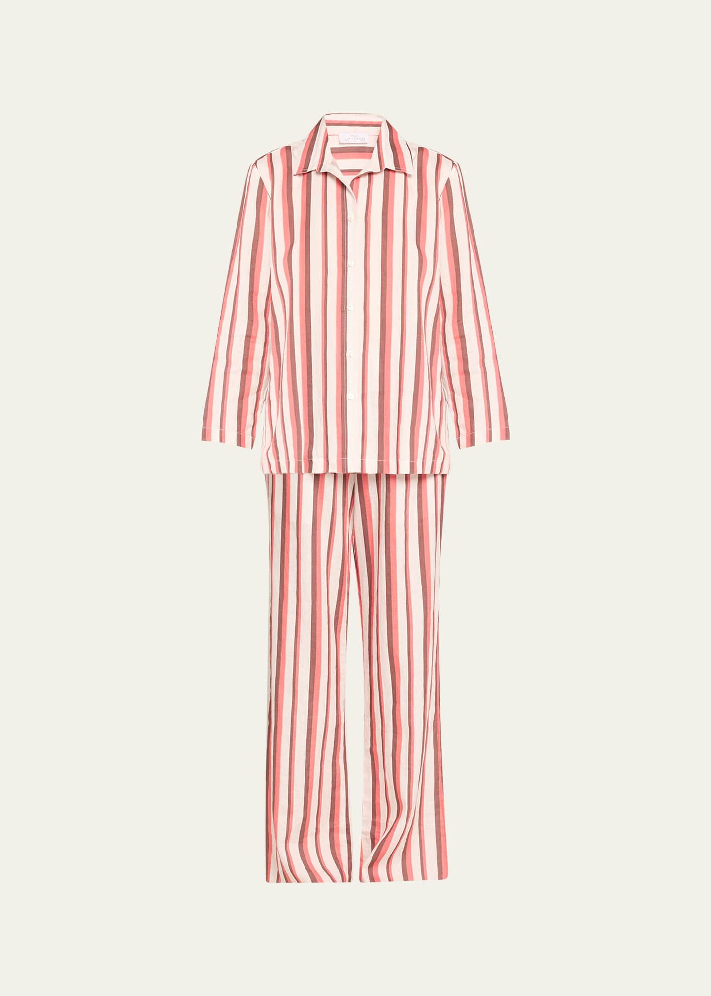 Pour Les Femmes Striped Wide-leg Linen Lounge Set In Amore Stripe