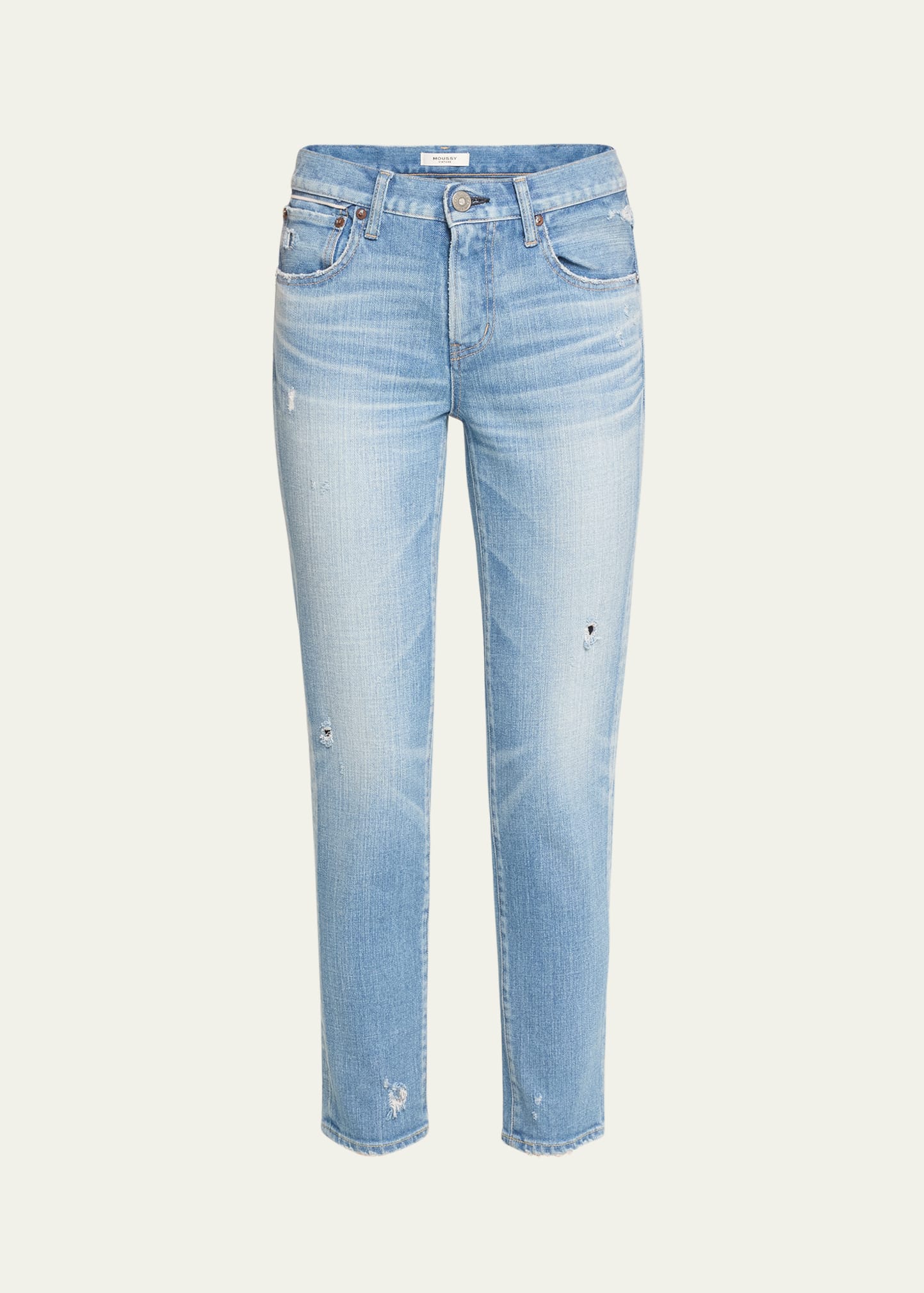 Shop Moussy Vintage Lenox Skinny Jeans In Light Blue