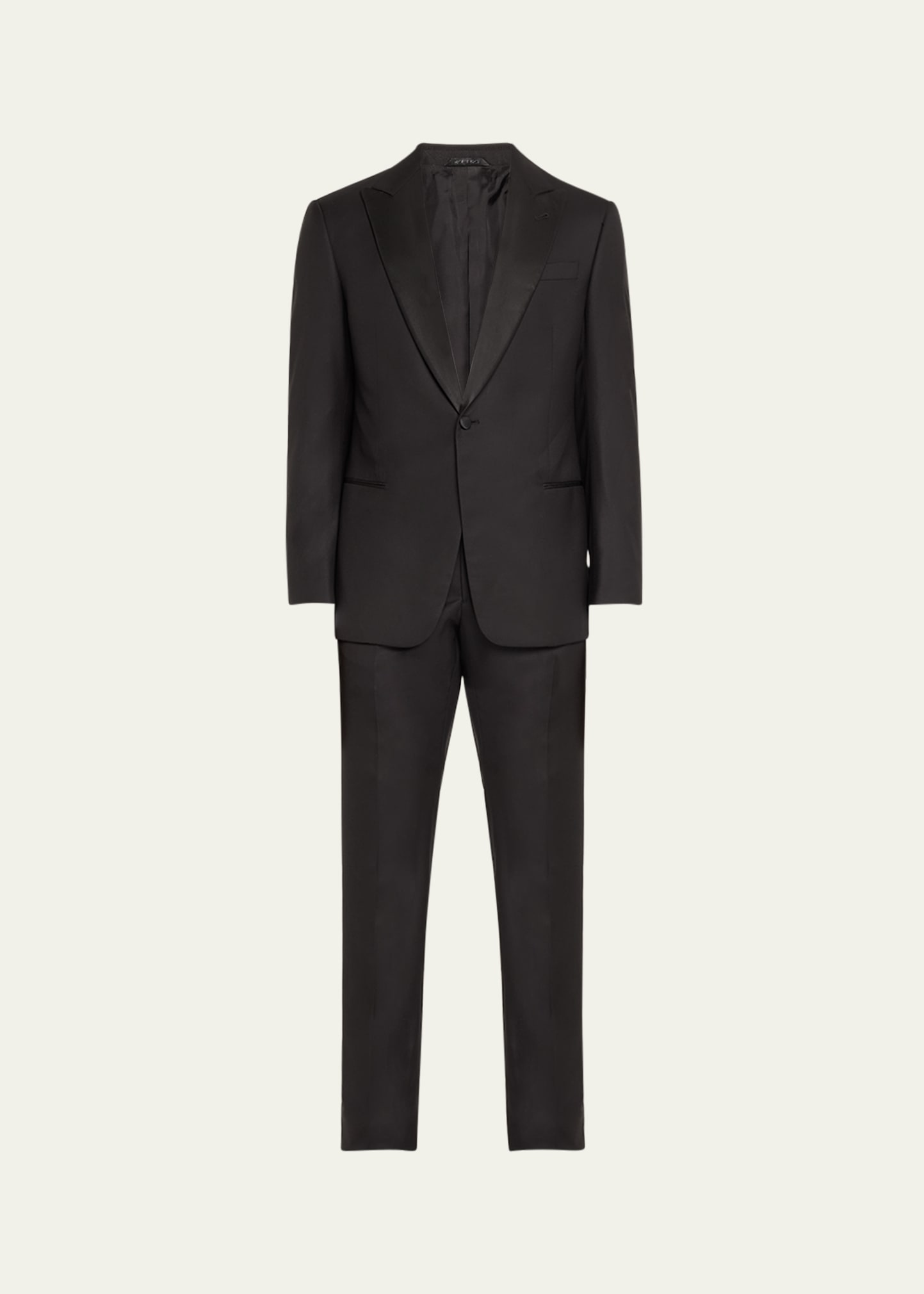 Giorgio Armani Virgin Wool-silk 2-piece Soho Tuxedo In Solid Black