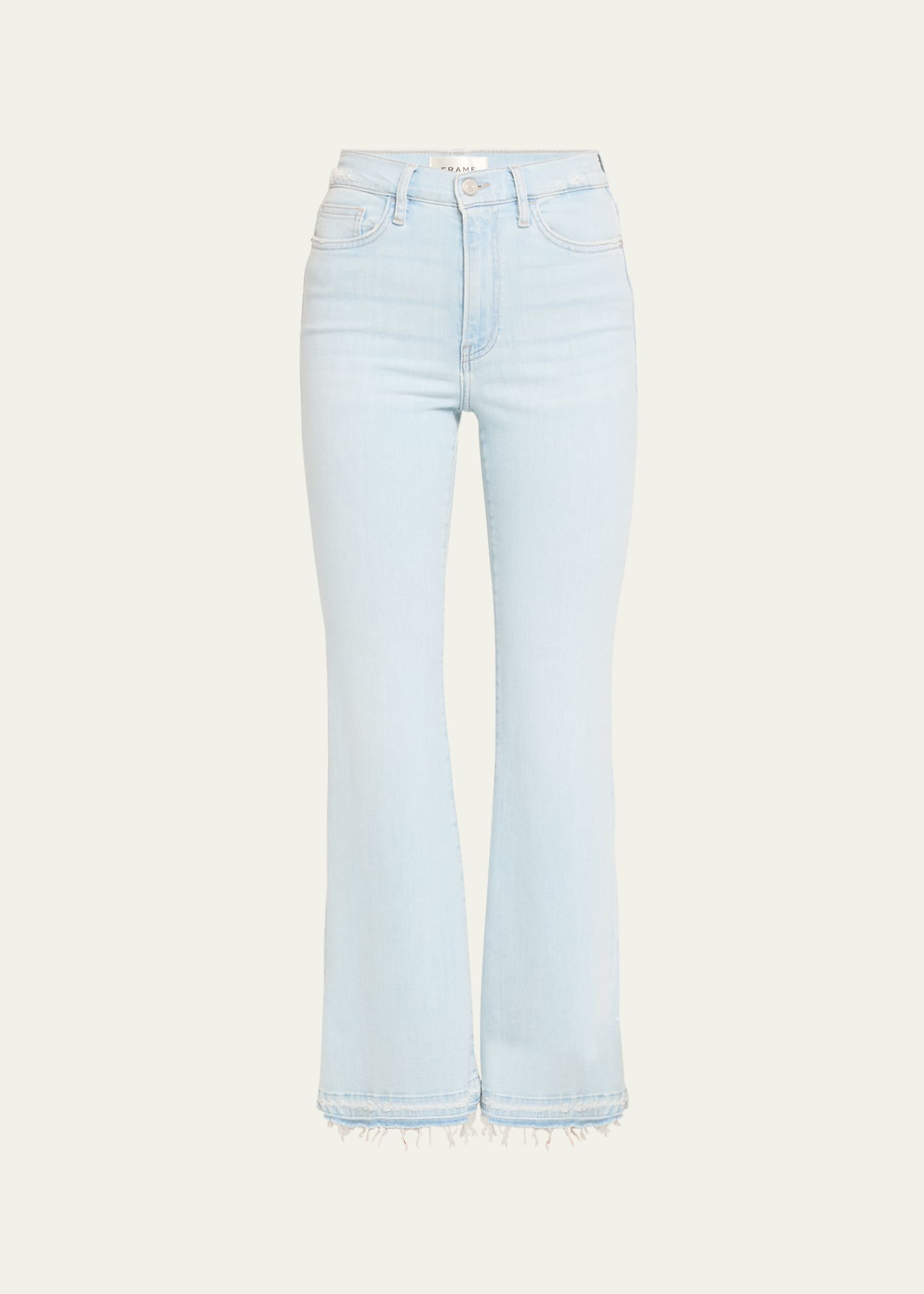 Frame Le Easy Flare Released Fray Side Slit Jeans In Clarity