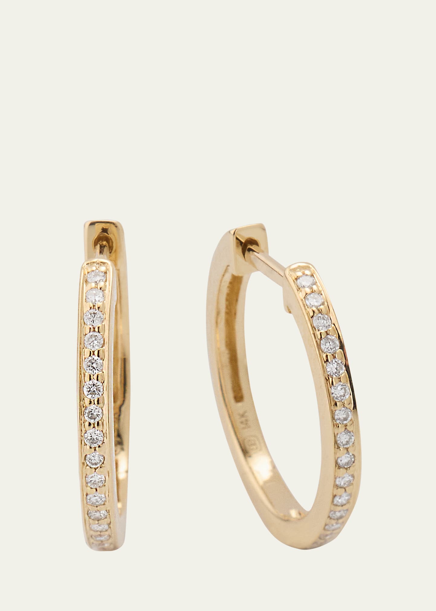 Sydney Evan 14k Yellow Gold 12mm Pave Huggie Earrings With Diamonds