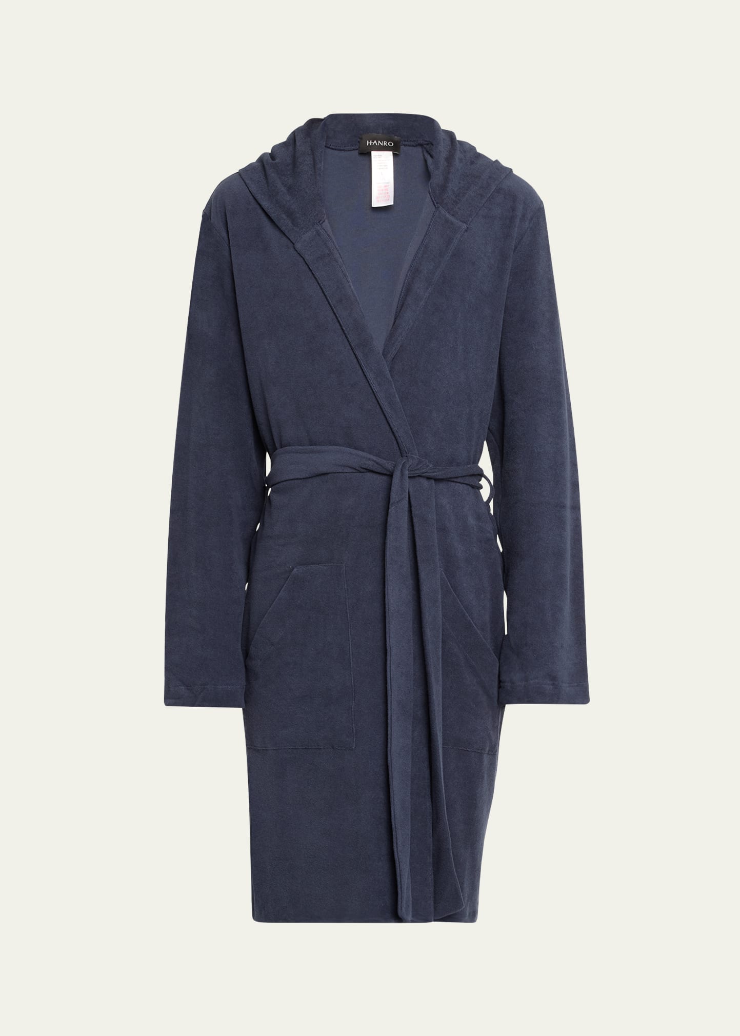 Shop Hanro Men's Night And Day Hooded Terry Robe In Deep Navy