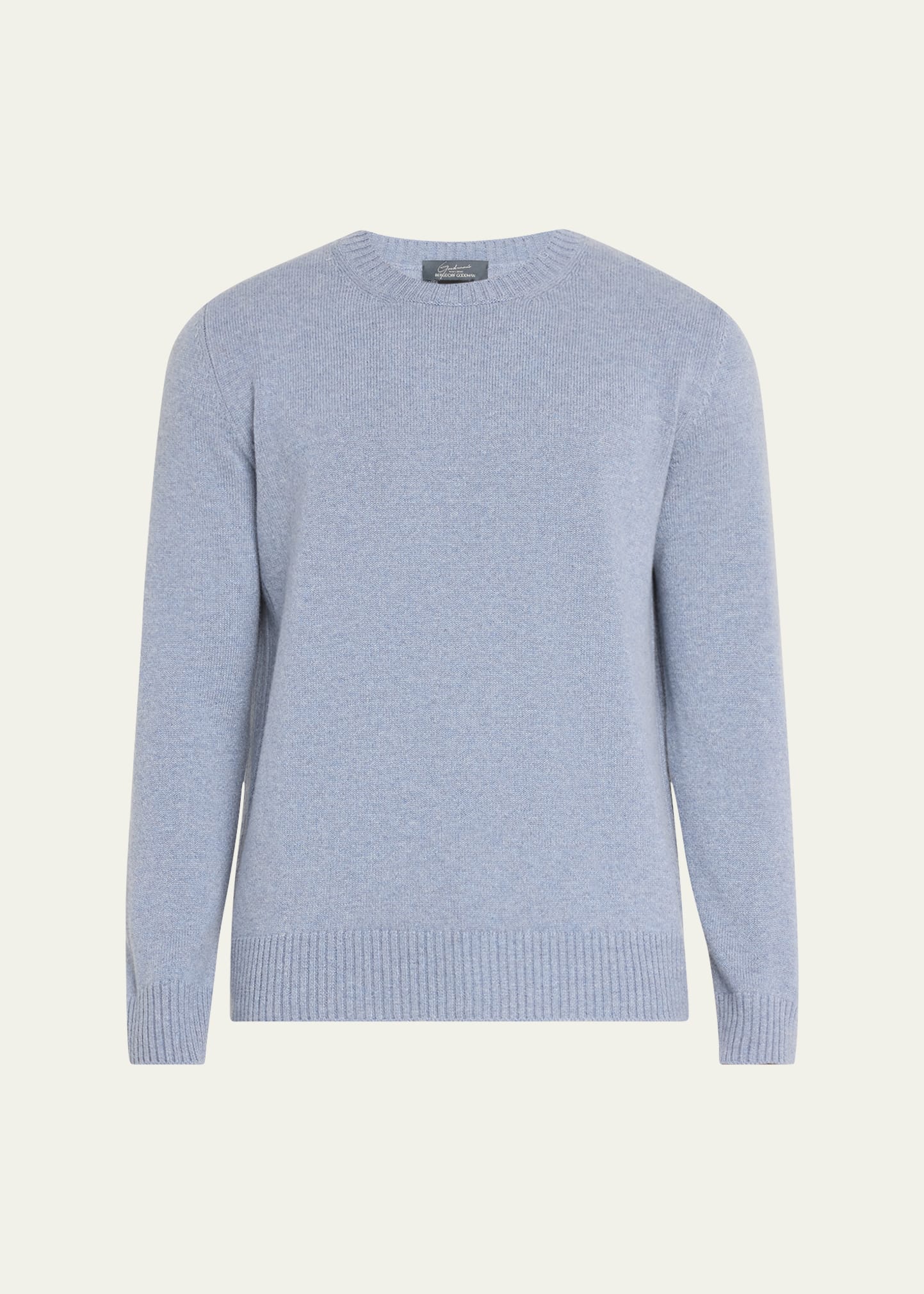 Goodman's Men's Rib Baby Cashmere Pullover In Blue