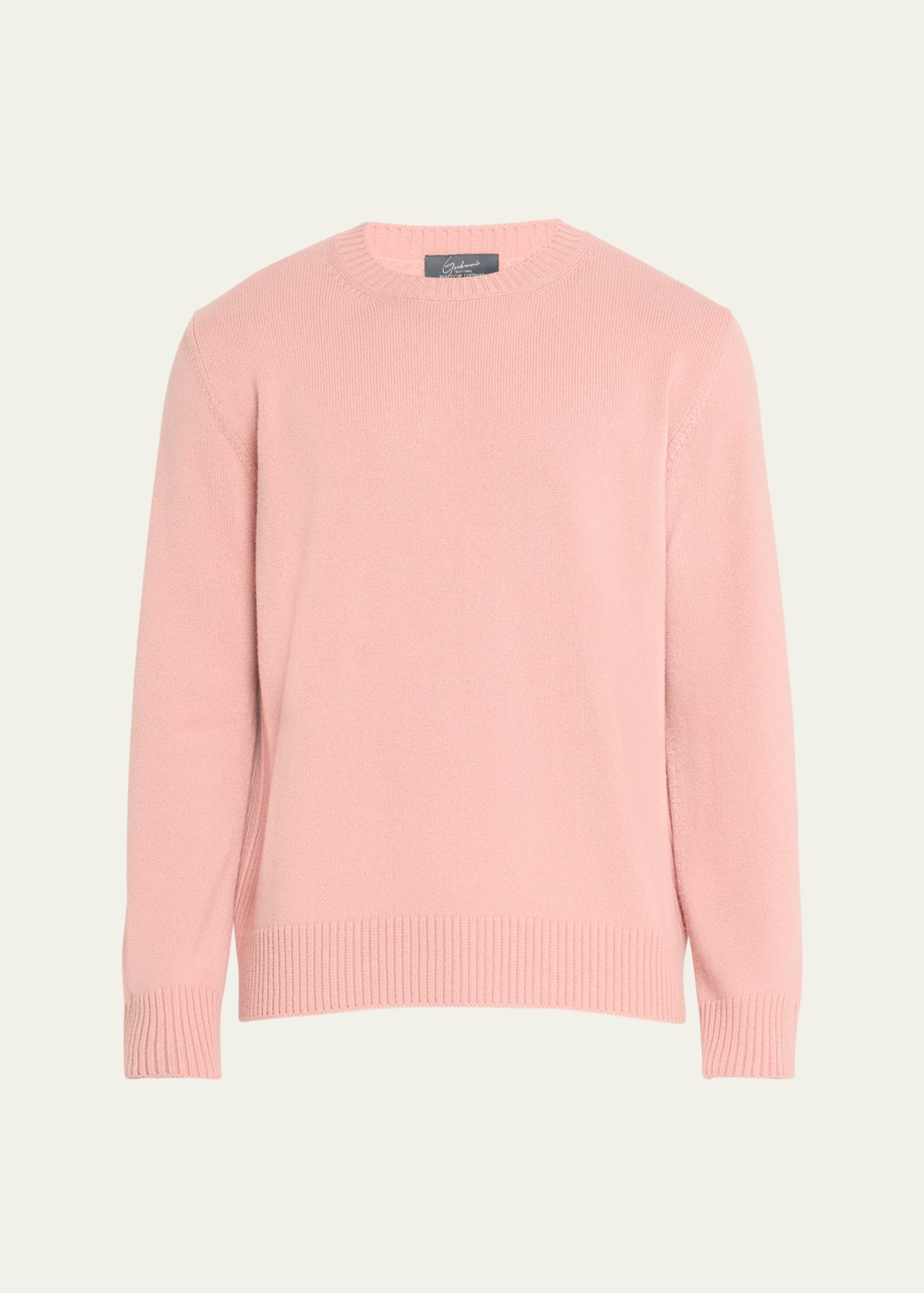 Goodman's Men's Rib Baby Cashmere Pullover In Pink