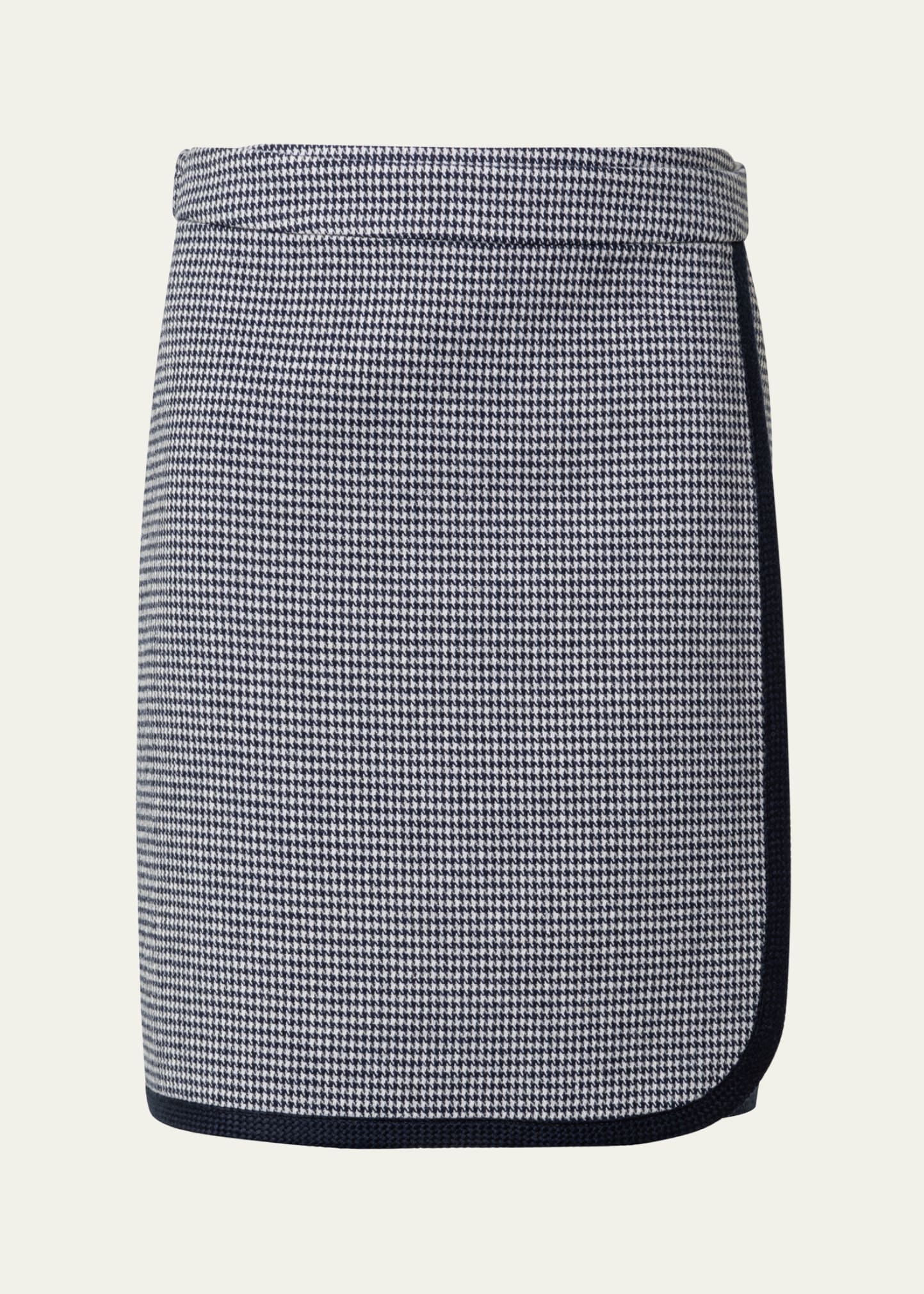 Wool Houndstooth Wrap Skirt