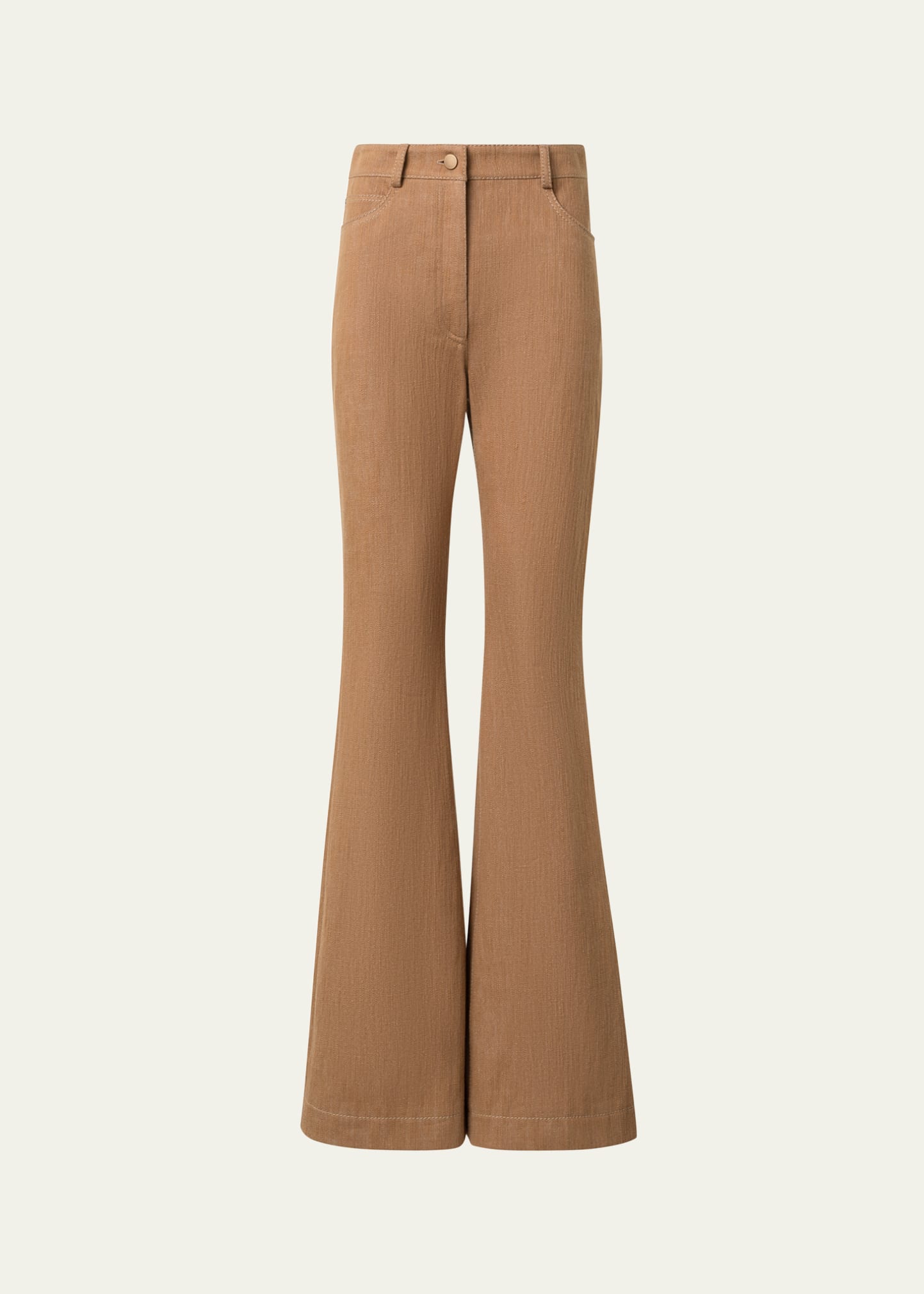 Akris Punto Courtney Winter Denim Flare Jeans In Caramel