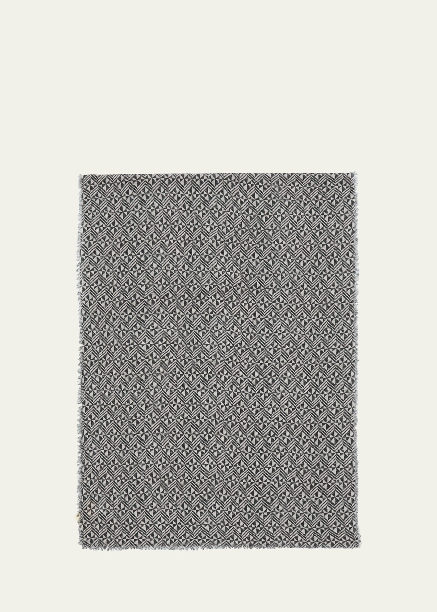 Men's Wool Geometric-Print Scarf