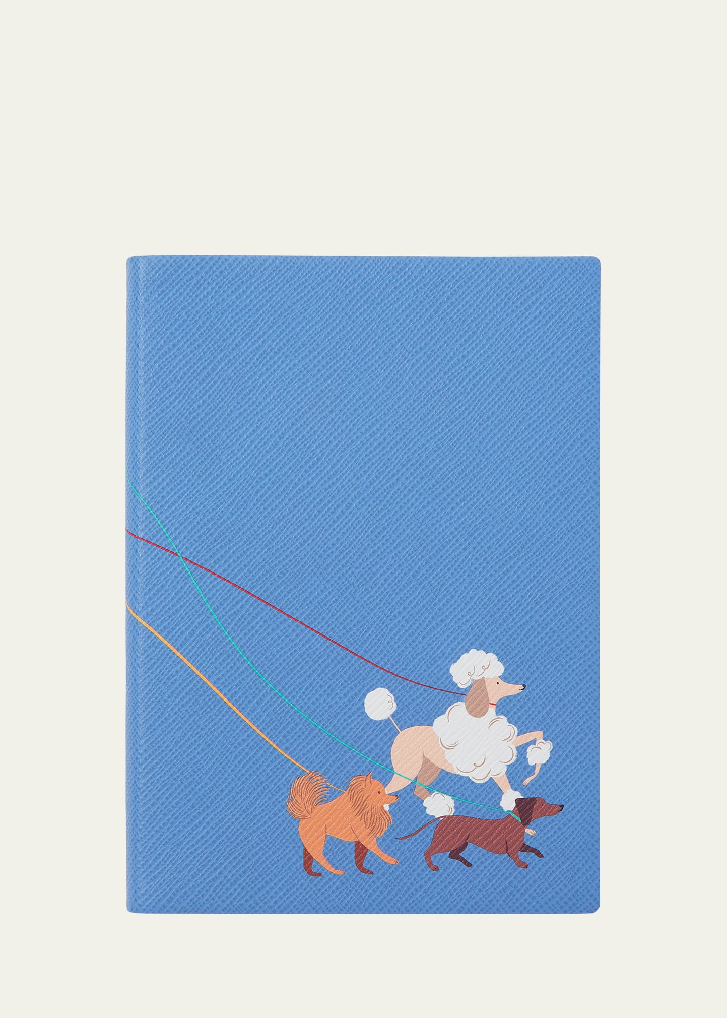 Smythson Poodle Soho Notebook In Panama In Nile Blue