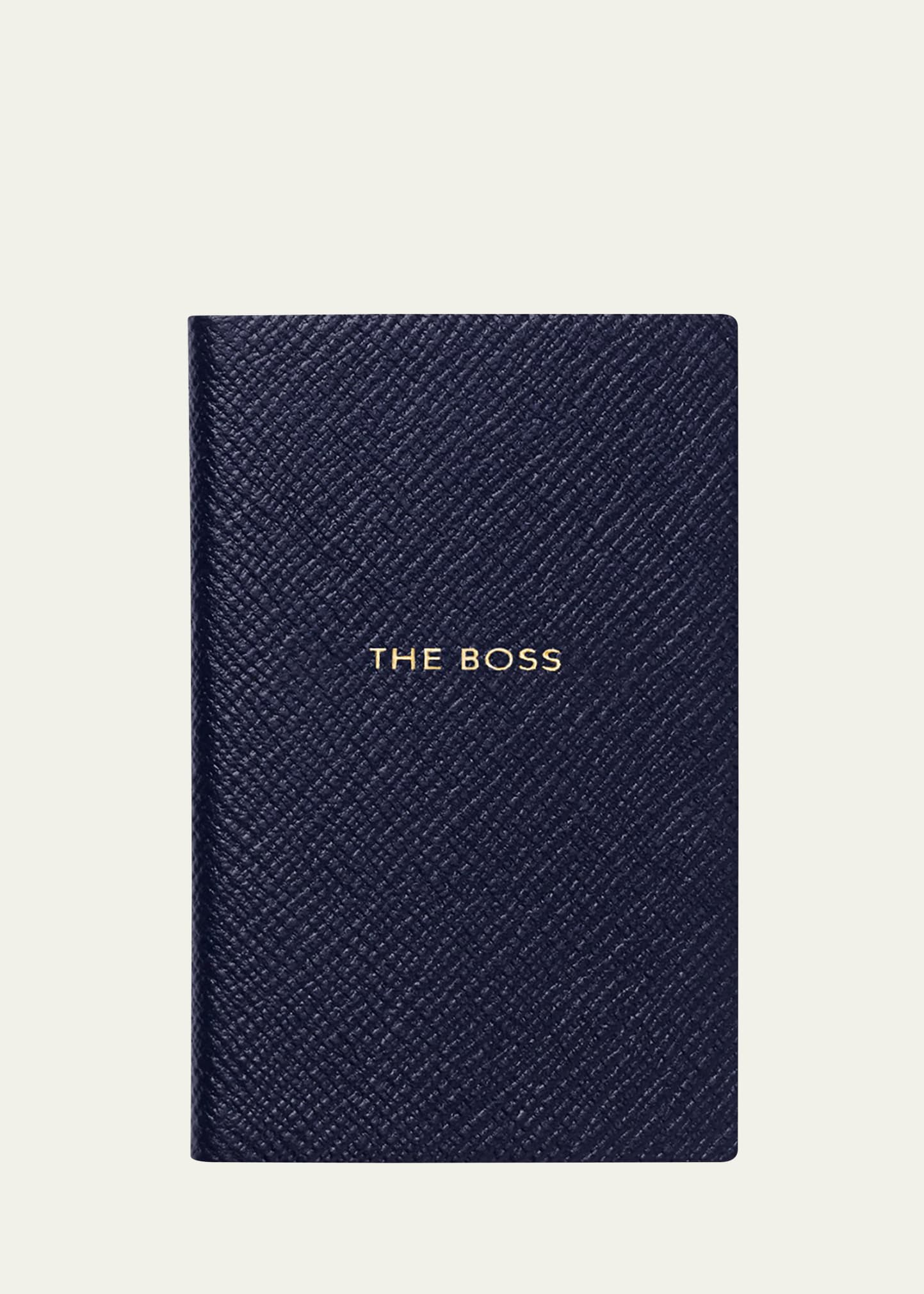 Smythson The Boss Cross-grain Leather Notebook In Blue