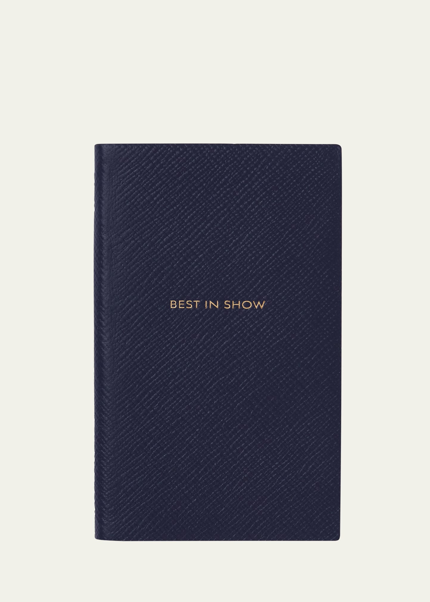 Smythson Best In Show Cross-grain Leather Notebook In Blue