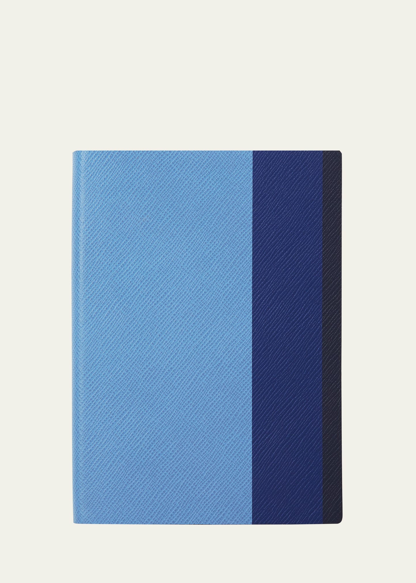 Shop Smythson Ribbon Striped Soho Notebook In Nile Blue