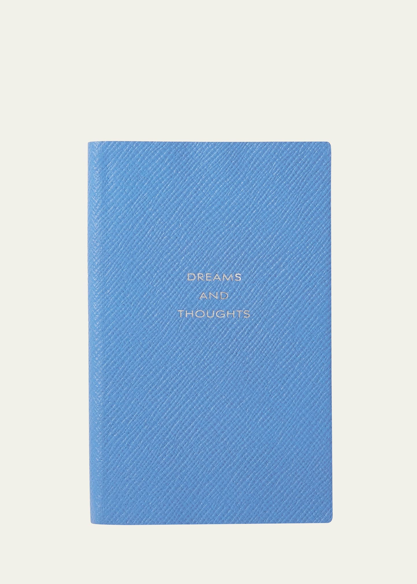 Smythson Dreams And Thoughts Cross-grain Leather Notebook In Nile Blue