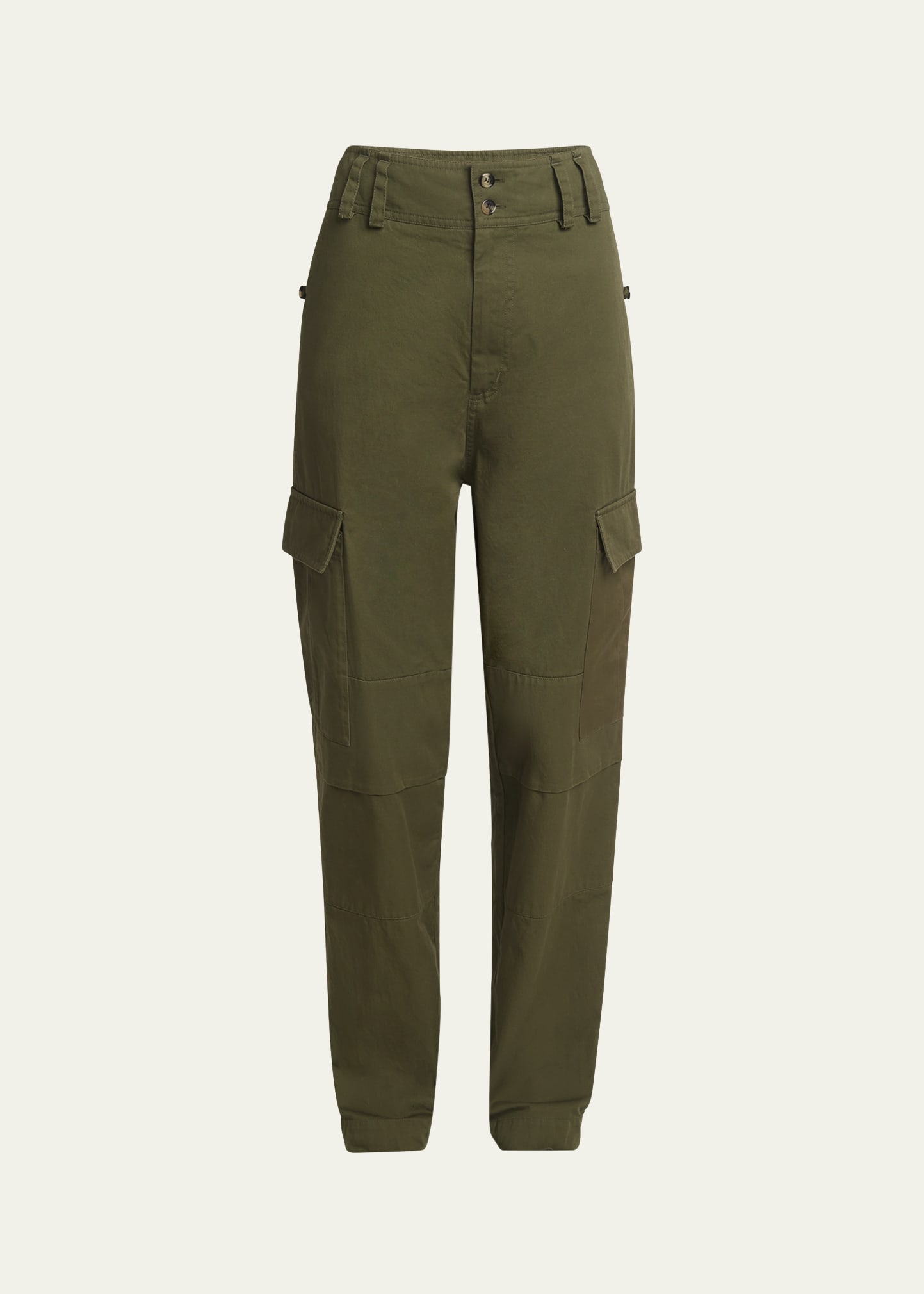 Saint Laurent High-rise Straight-leg Cargo Trousers In Flannel