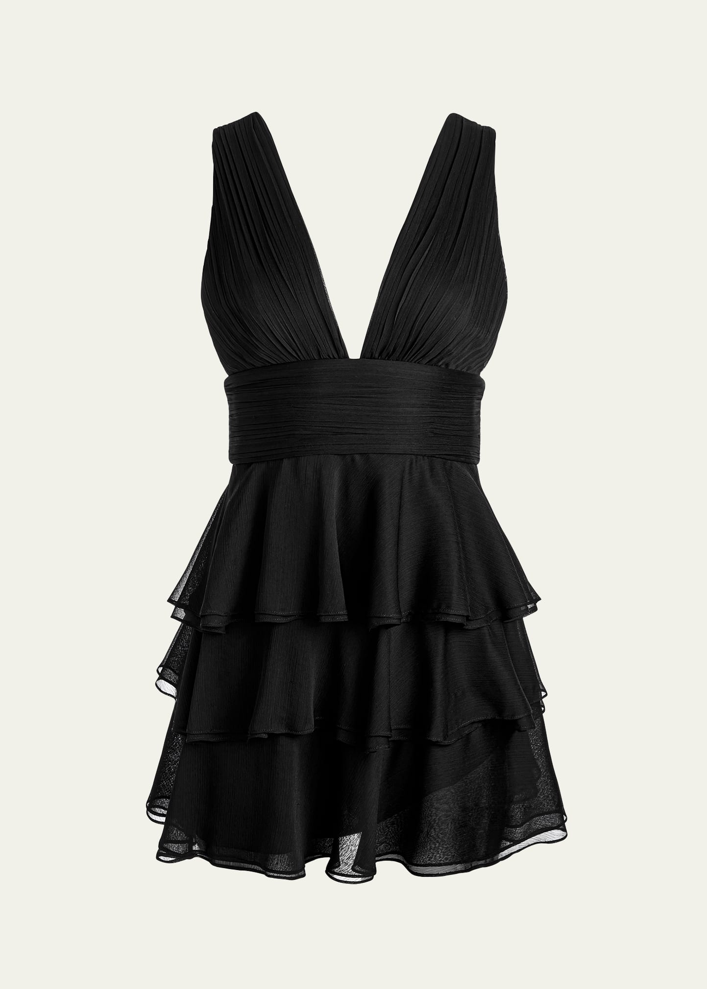 Shop Alice And Olivia Holly Ruffle Mini Dress In Black