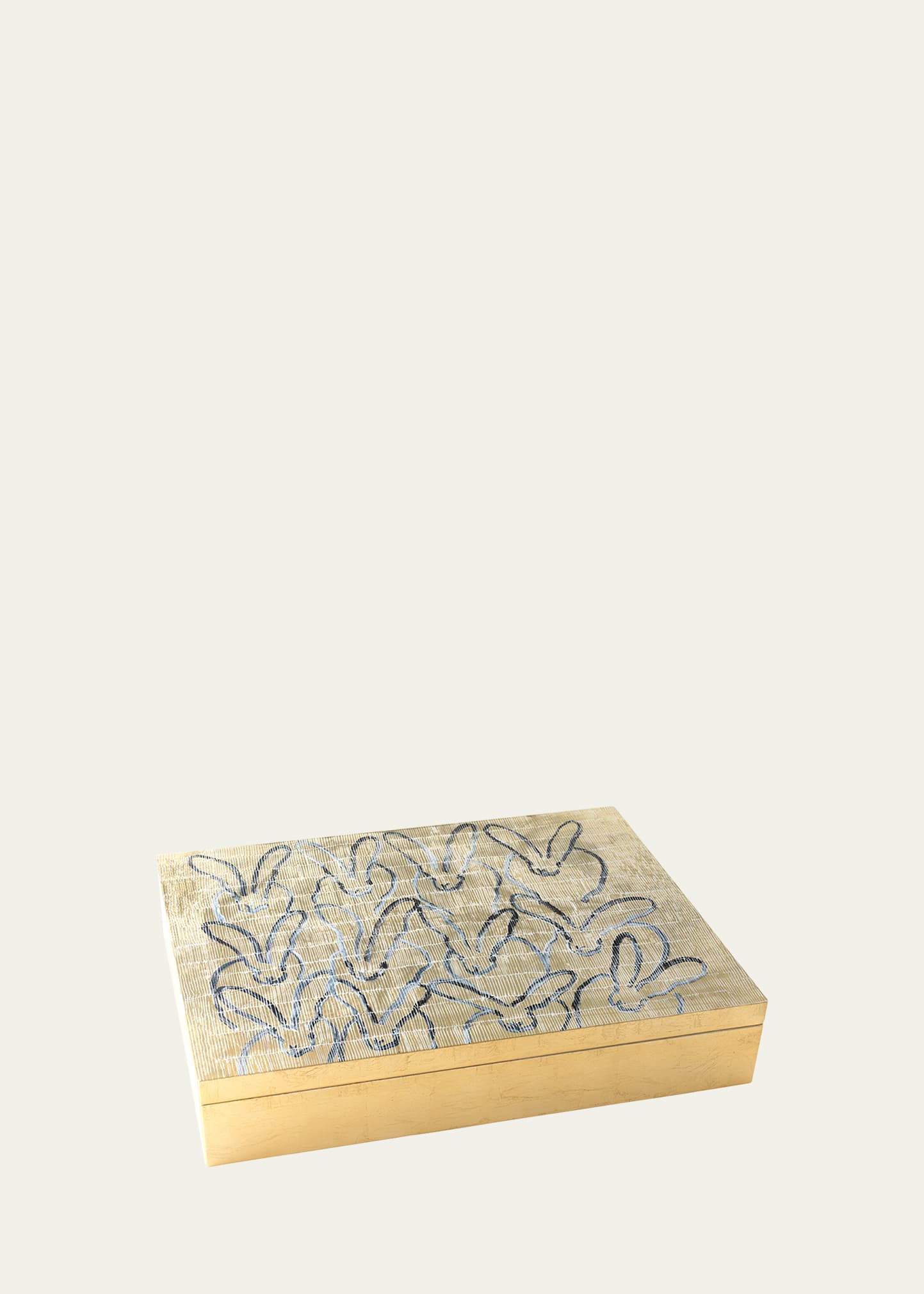 Hunt Slonem The Countess Gold Leaf & Lacquer Large Box In Gold
