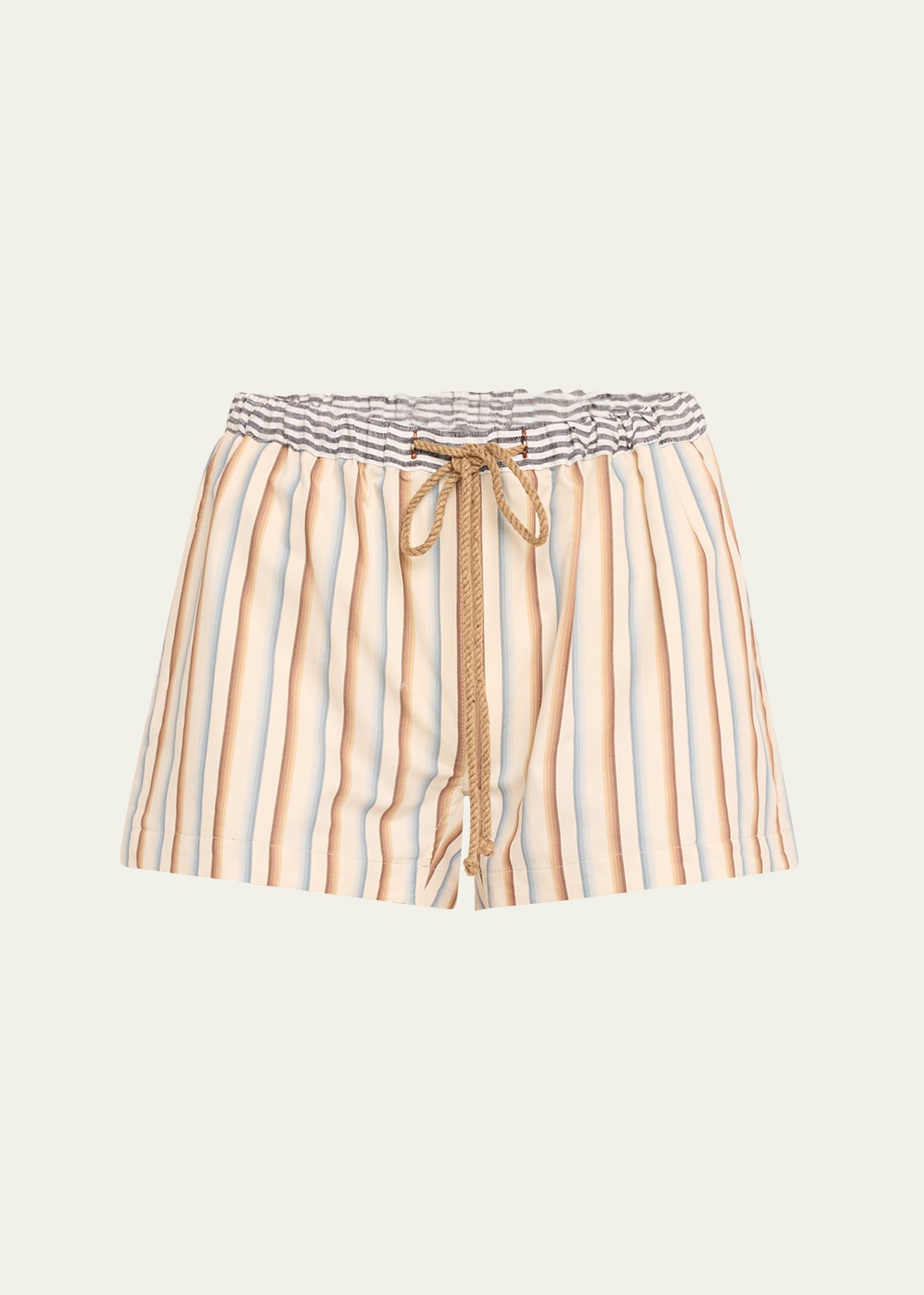 Multi-Striped Linen Shorts