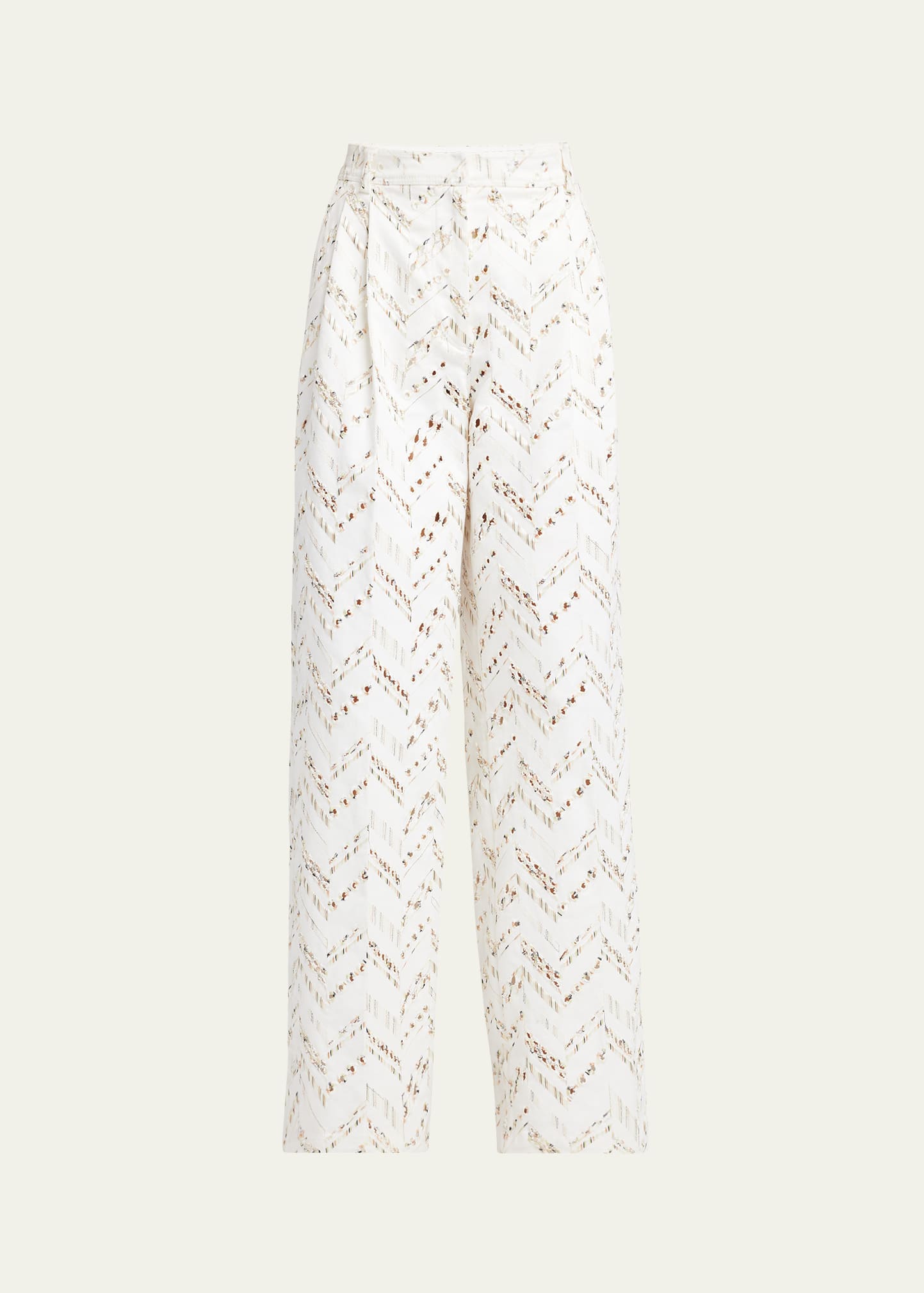 Space-Dyed Broderie Anglaise Poplin Trousers