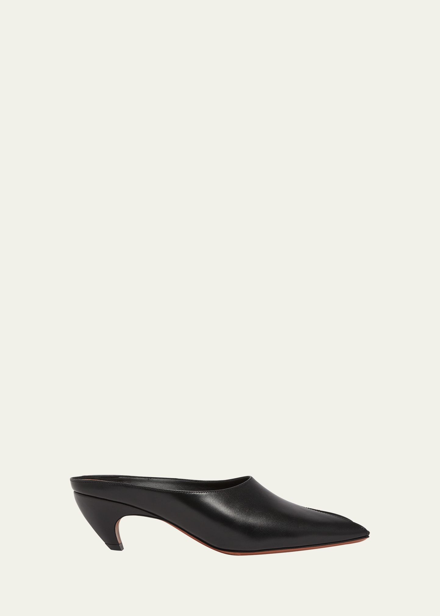 Alaïa Leather Peep-toe Kitten Mules In 999 - Noir