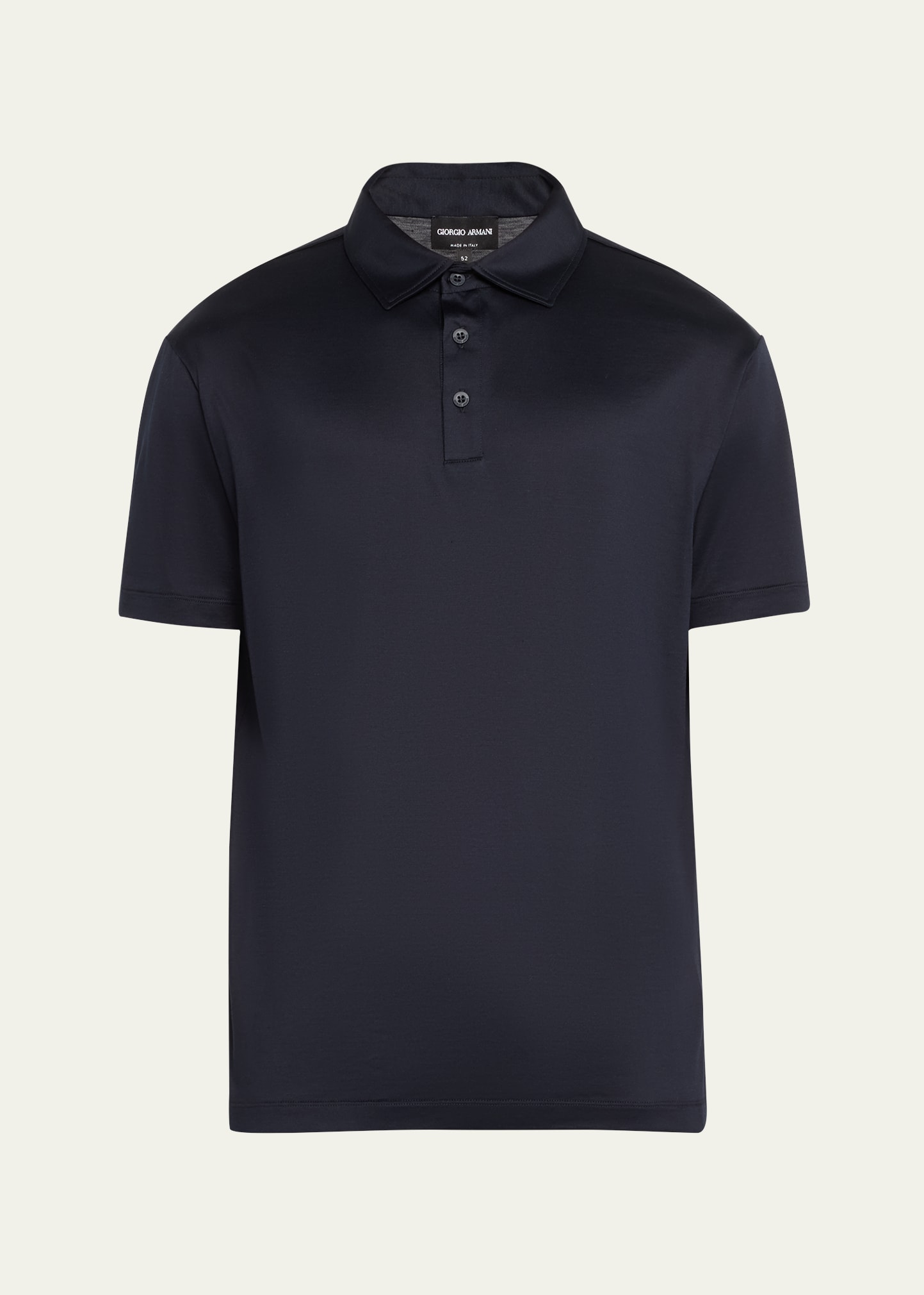 Shop Giorgio Armani Men's Luxe Jersey Polo Shirt In Solid Dark Blue