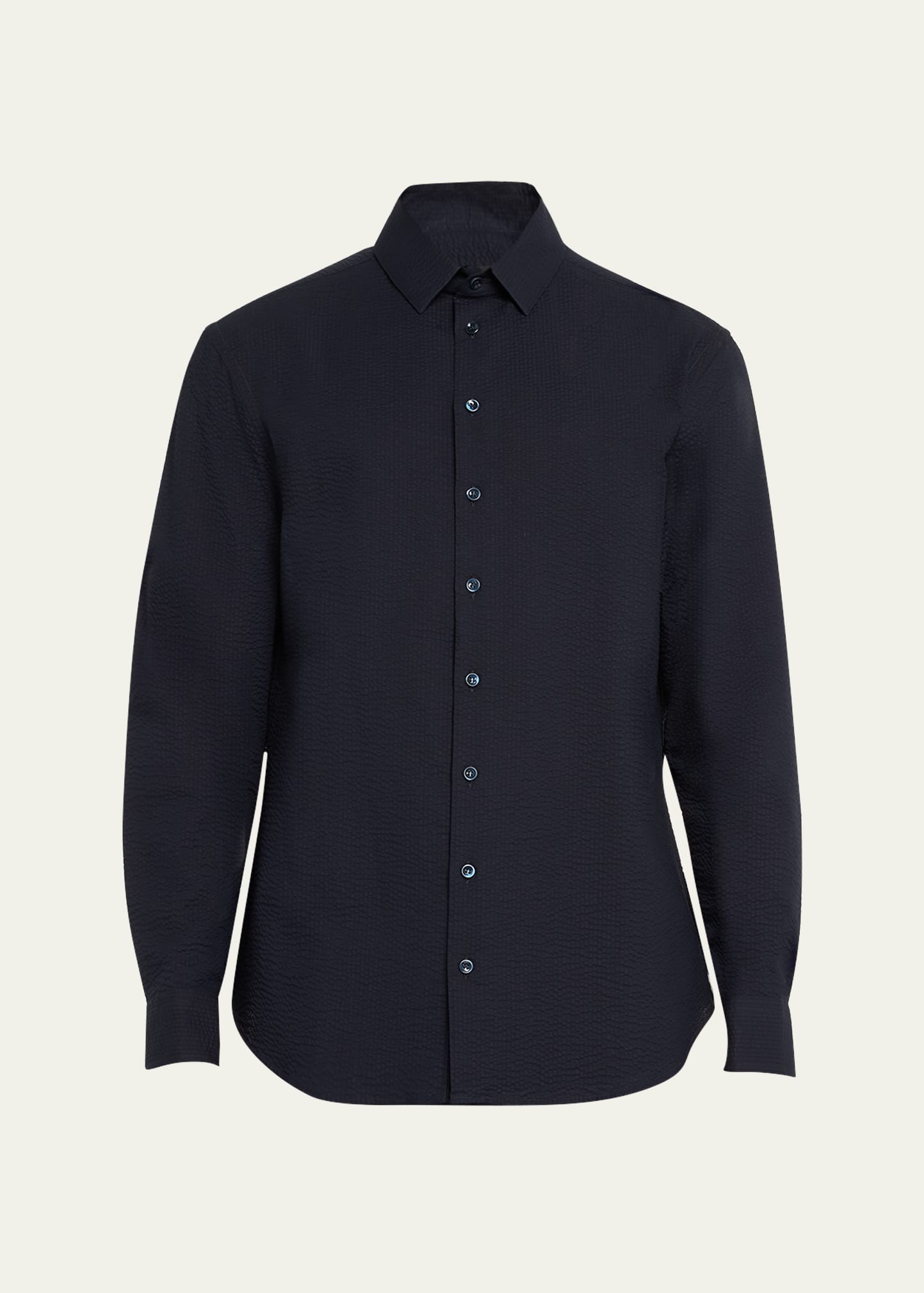 Giorgio Armani Men's Seersucker Sport Shirt In Blue