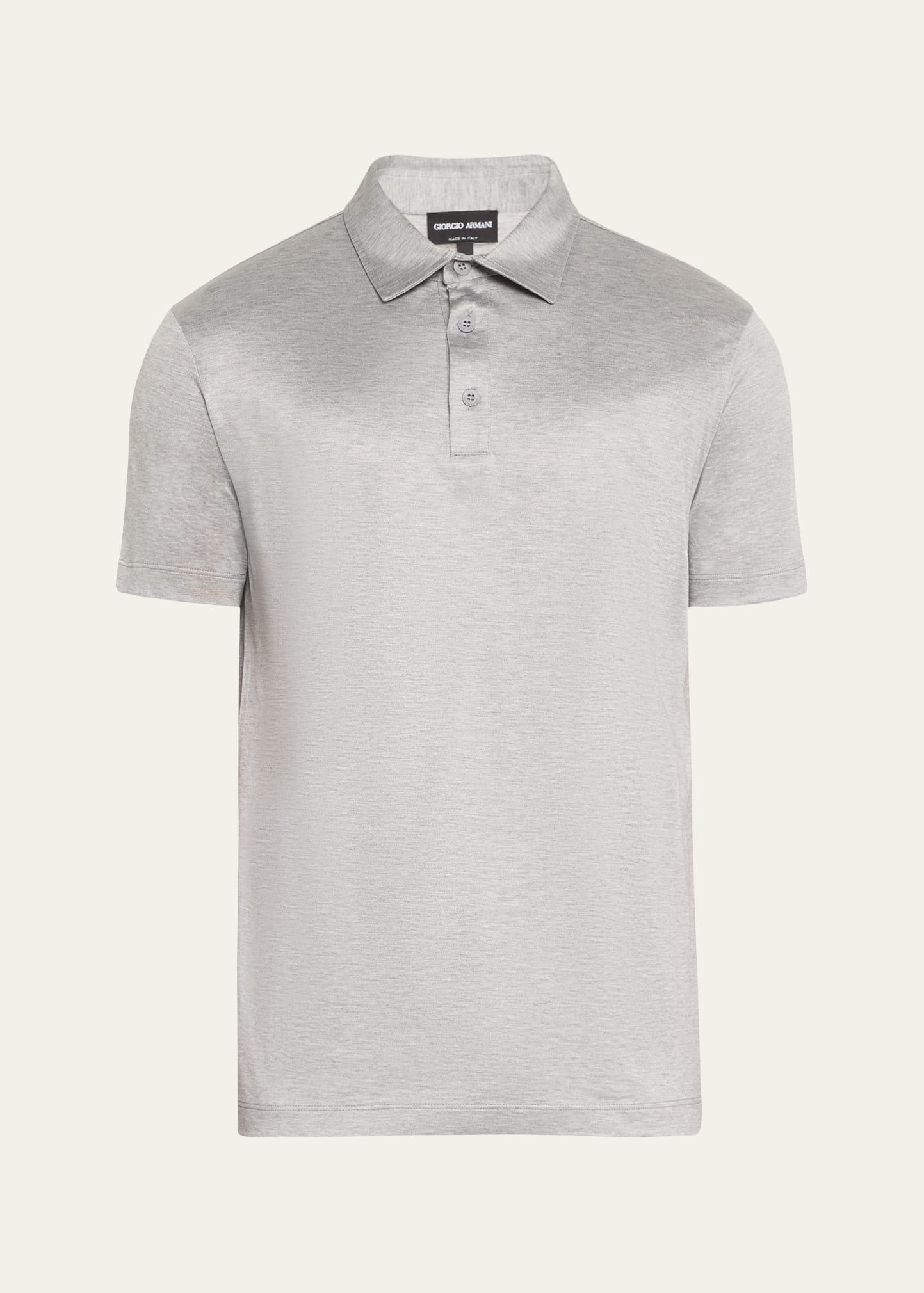 Shop Giorgio Armani Men's Solid Jersey Polo Shirt In Solid Dark Grey