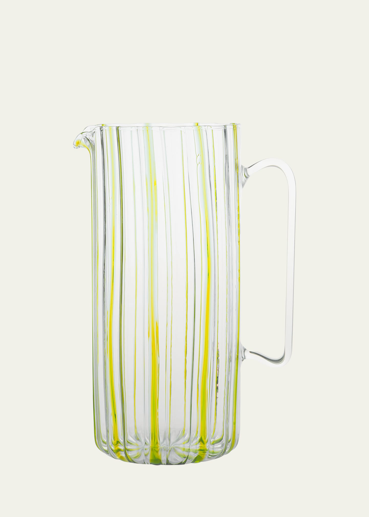 Tuttoattaccato Lemon Yellow Stripe Straight Carafe, 44 Oz. In Lemon Yellow