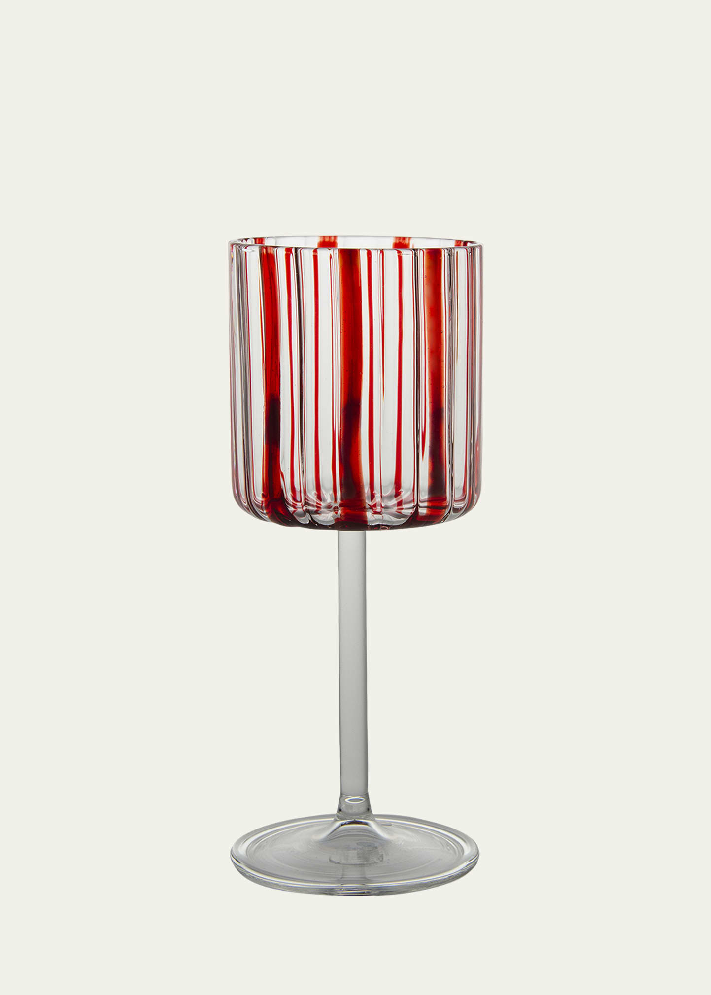 Red Stripe Wine Glass, 6.75 oz.