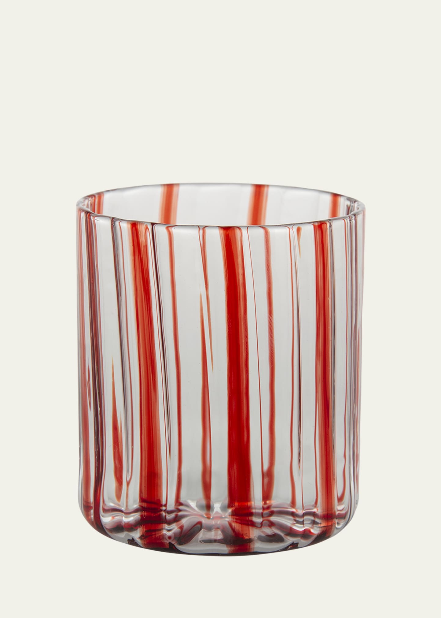 Red Stripe Low Drinking Glass, 11.15 oz.