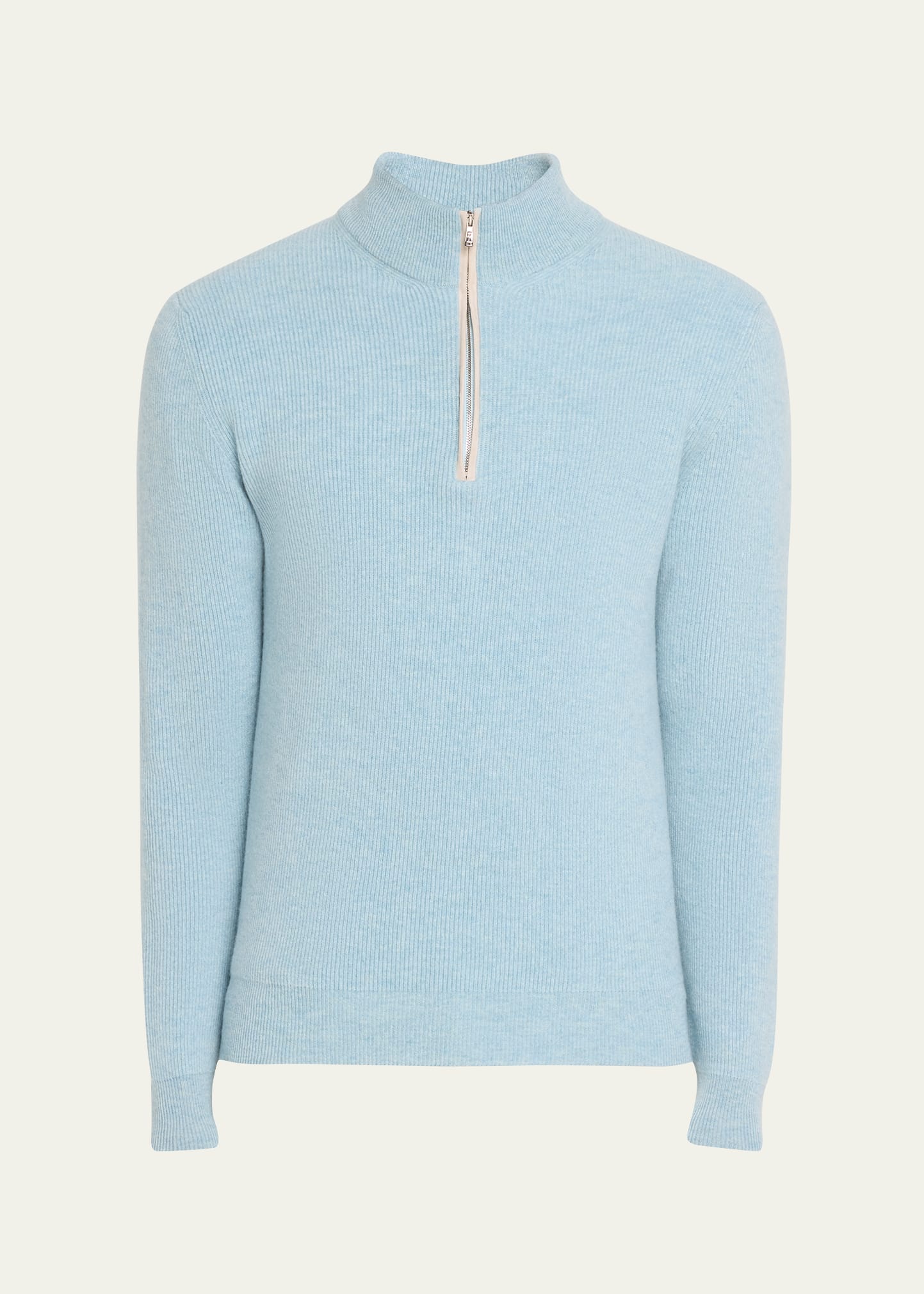 Men's Cashmere Rib Half-Zip Sweater