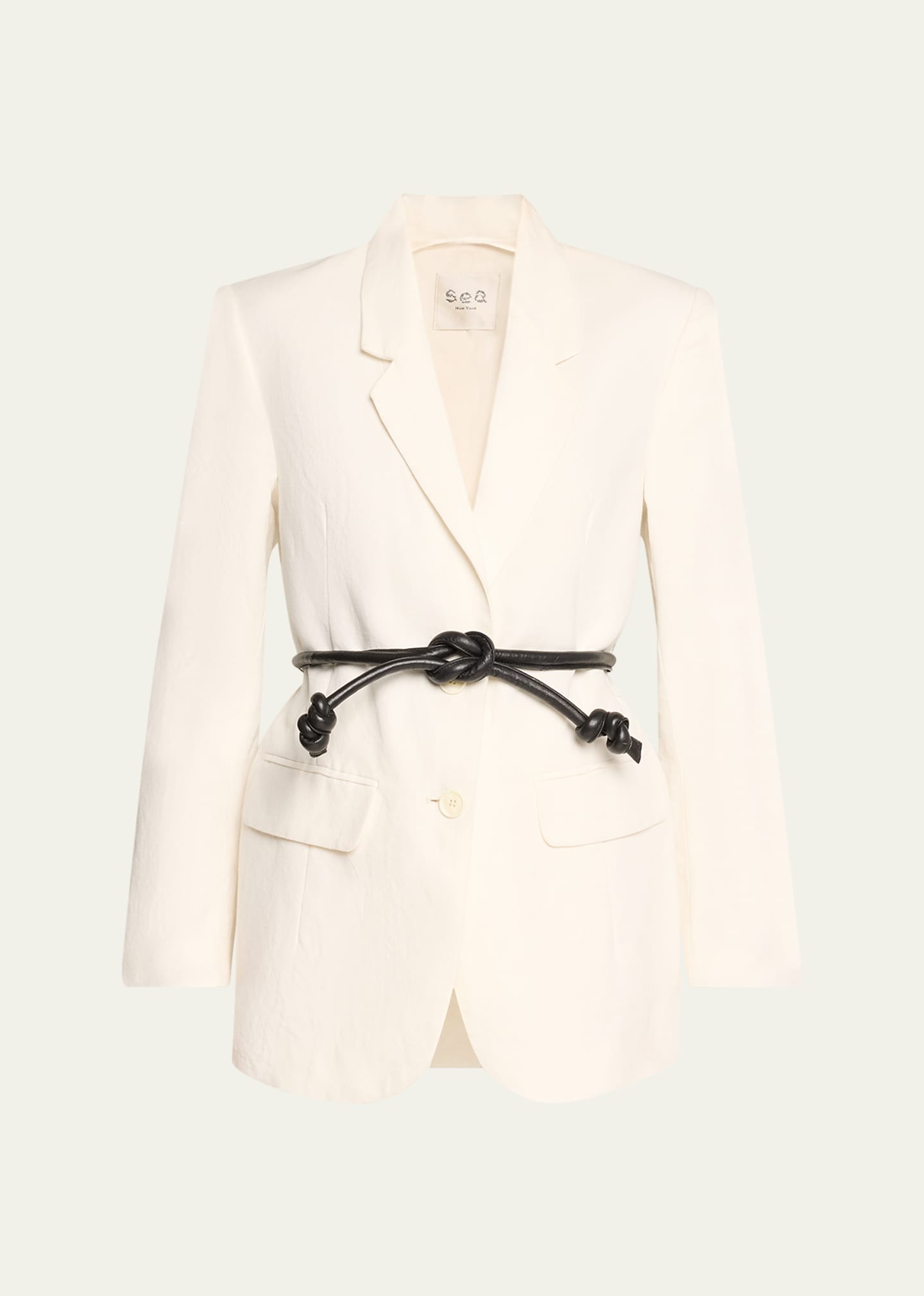 Shop Sea Lara Belted Linen Jacket In White