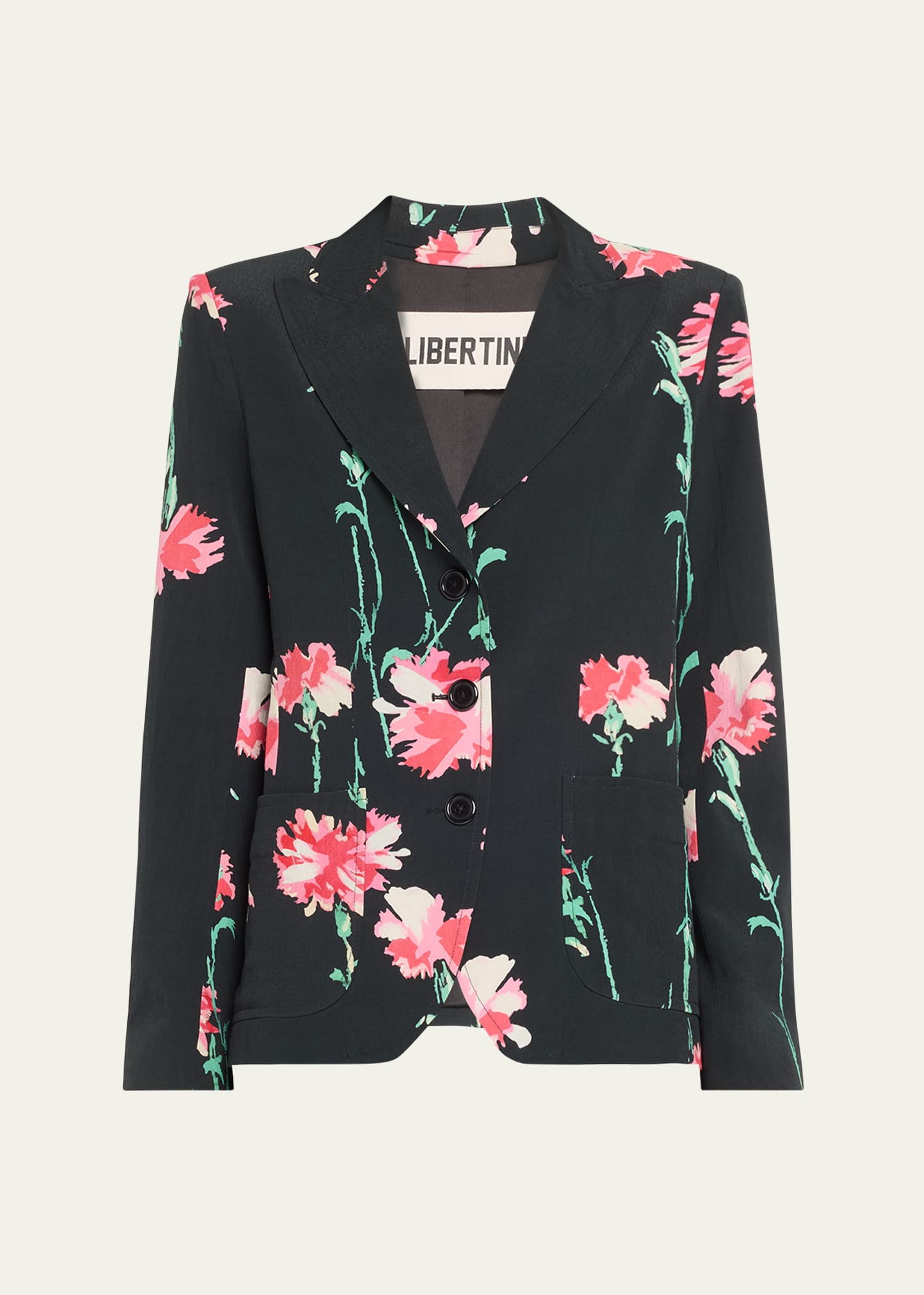 Libertine Cecil Beaton Pink Carnation Patch Pocket Jacket In Mul
