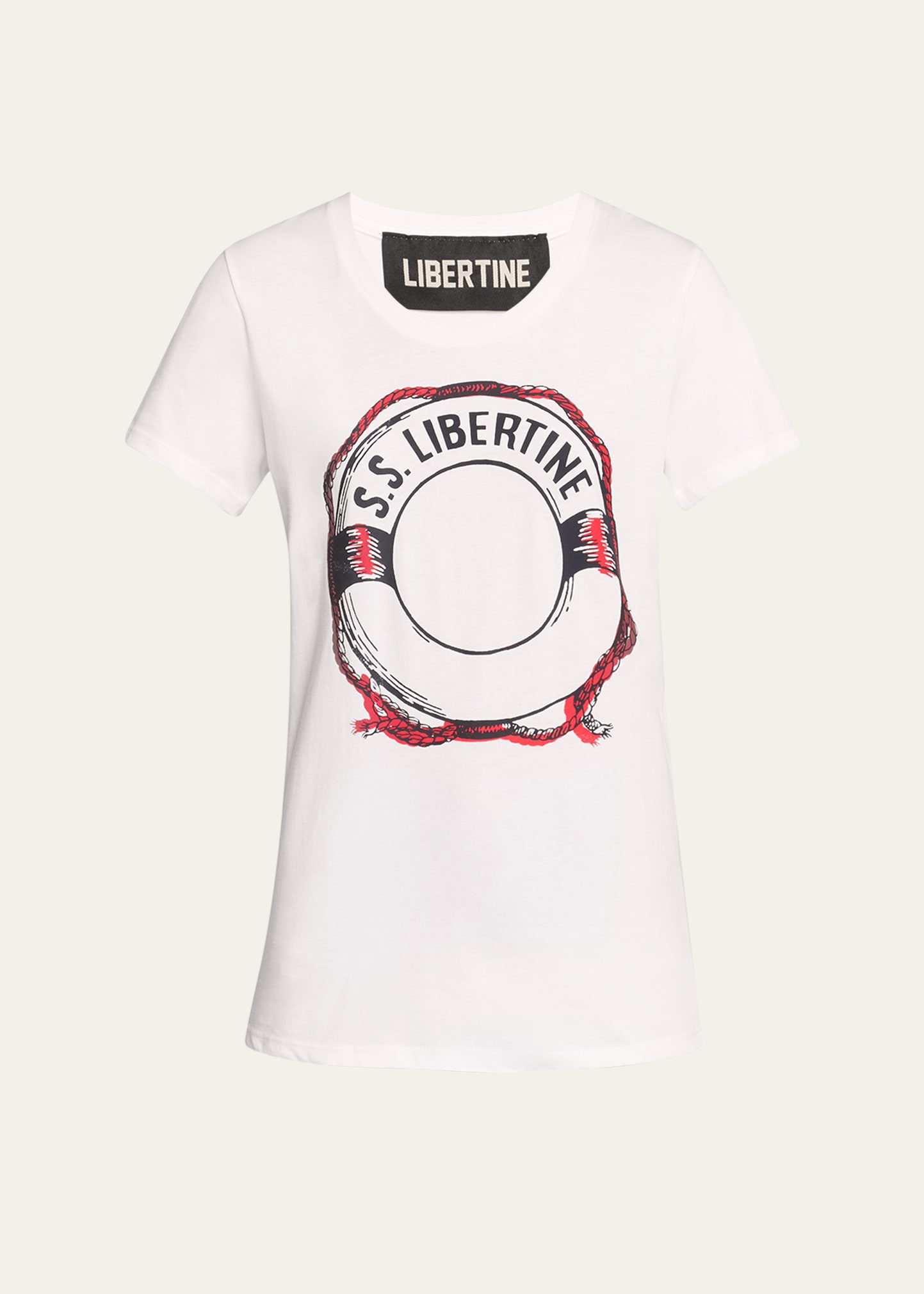 Libertine Ss  Lifebuoy T-shirt In Wht