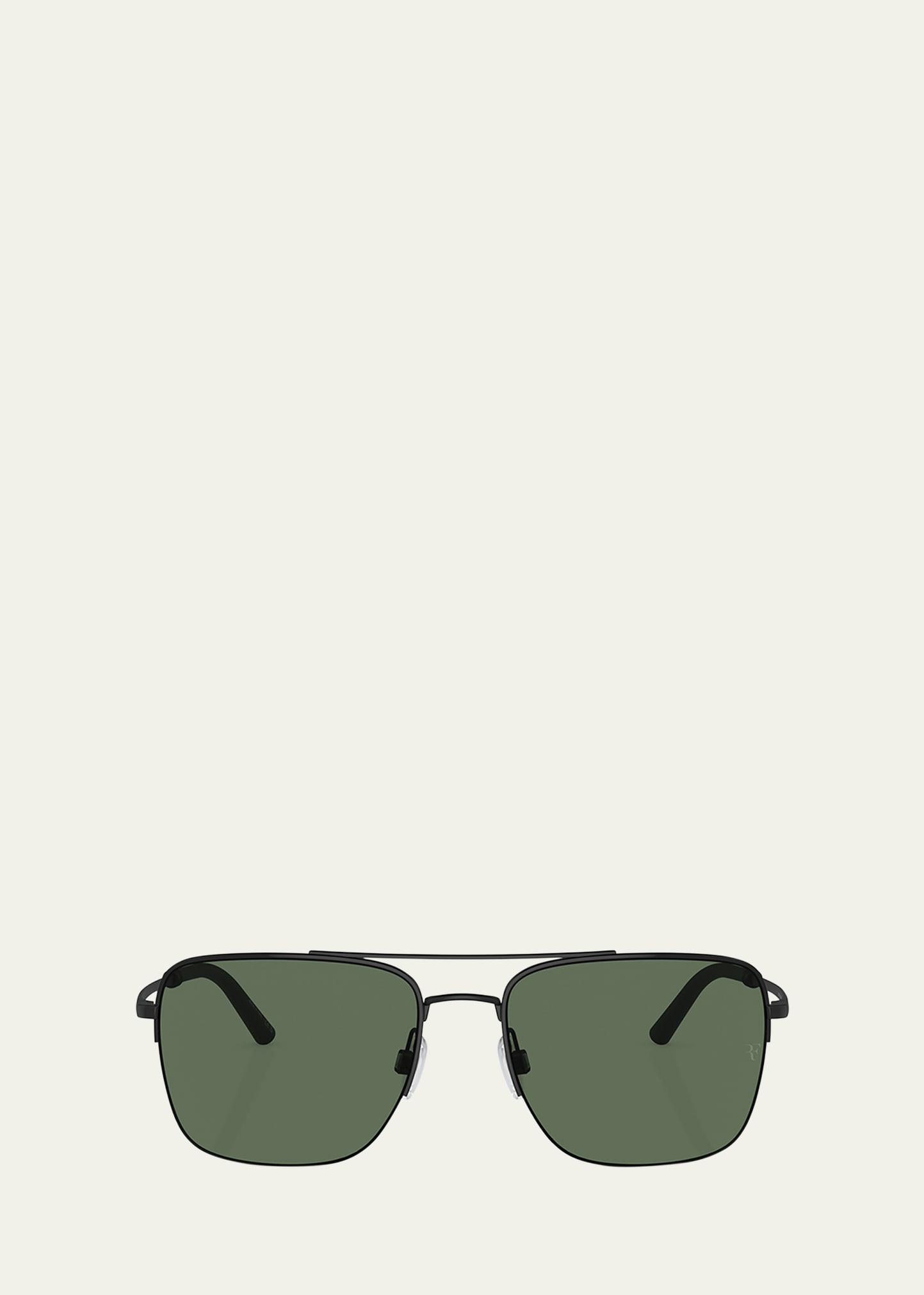 Shop Oliver Peoples X Federer Men's R-2 Metal Aviator Sunglasses In Matte Black