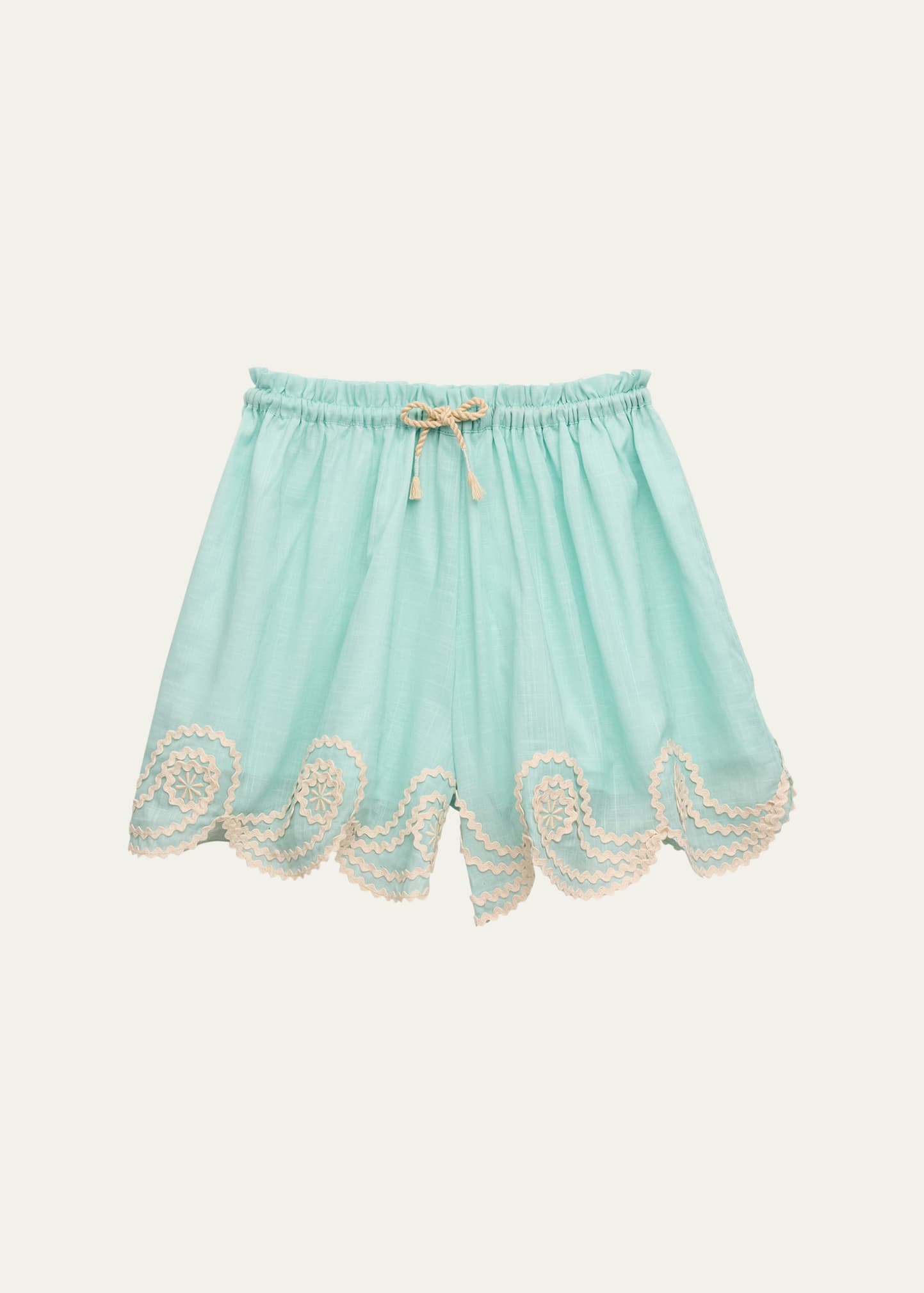 Shop Zimmermann Girl's Waverly Ric Rac Shorts In Blue