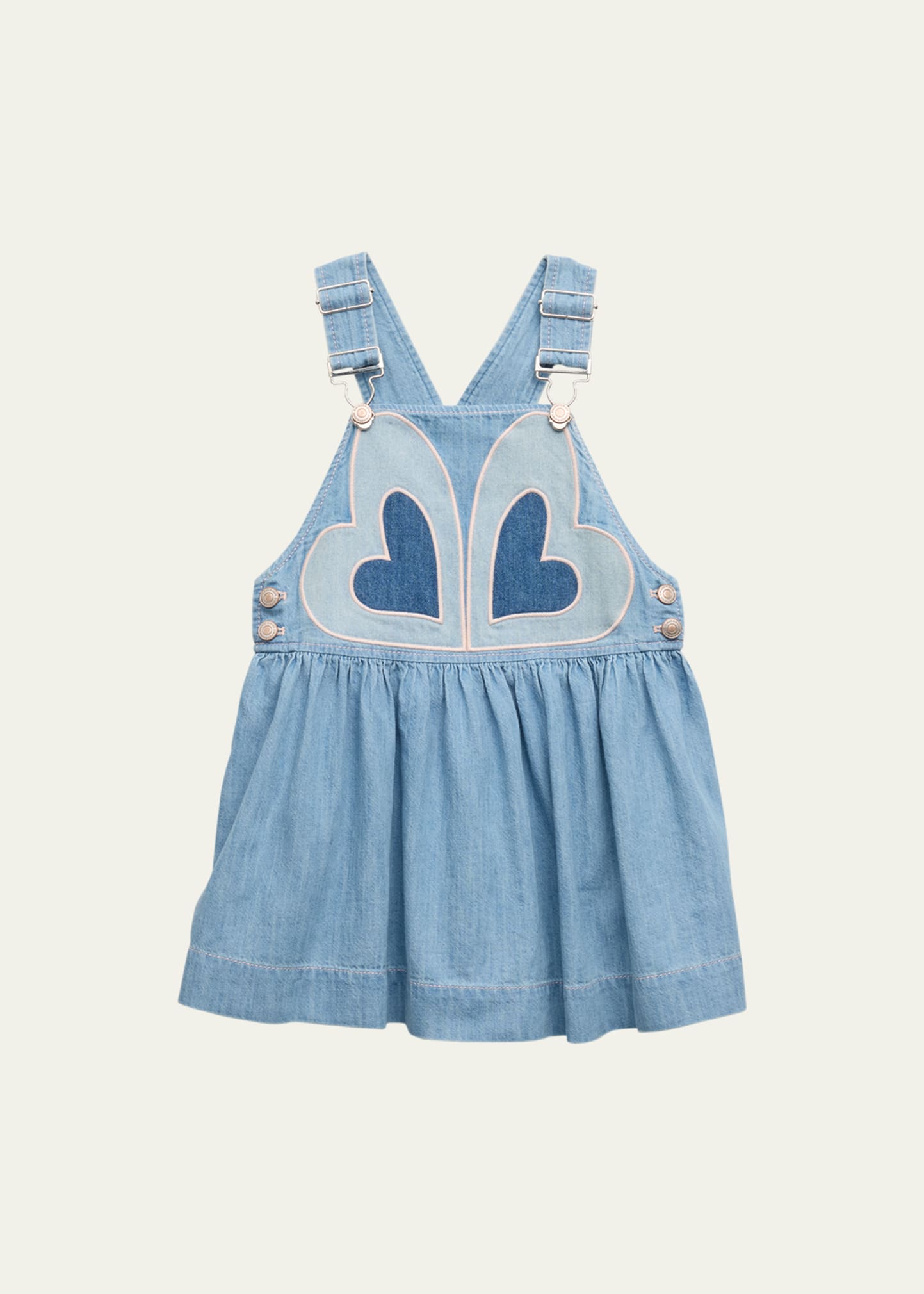 Zimmermann Kids' Girl's Waverly Denim Heart Dress In Blue