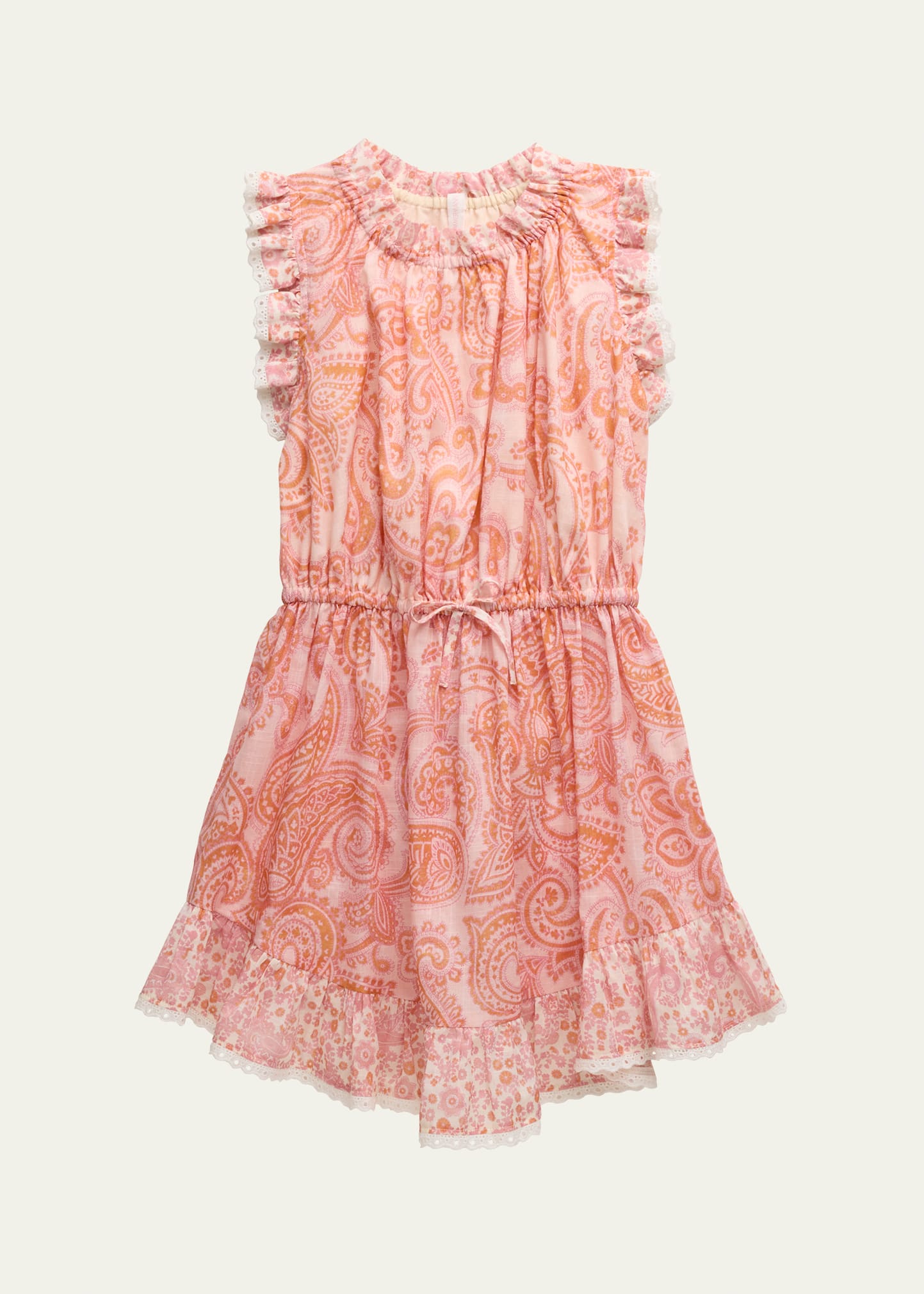 Zimmermann Kids' Girl's Ottie Paisley-print Dress In Pink