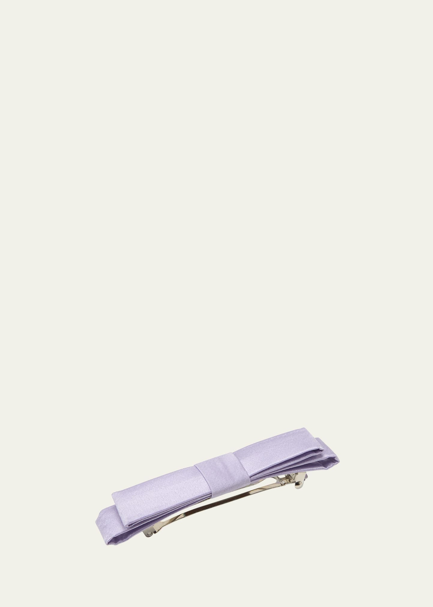 Shop Natasha Accessories Limited Silk Bow Barrette In Lilac