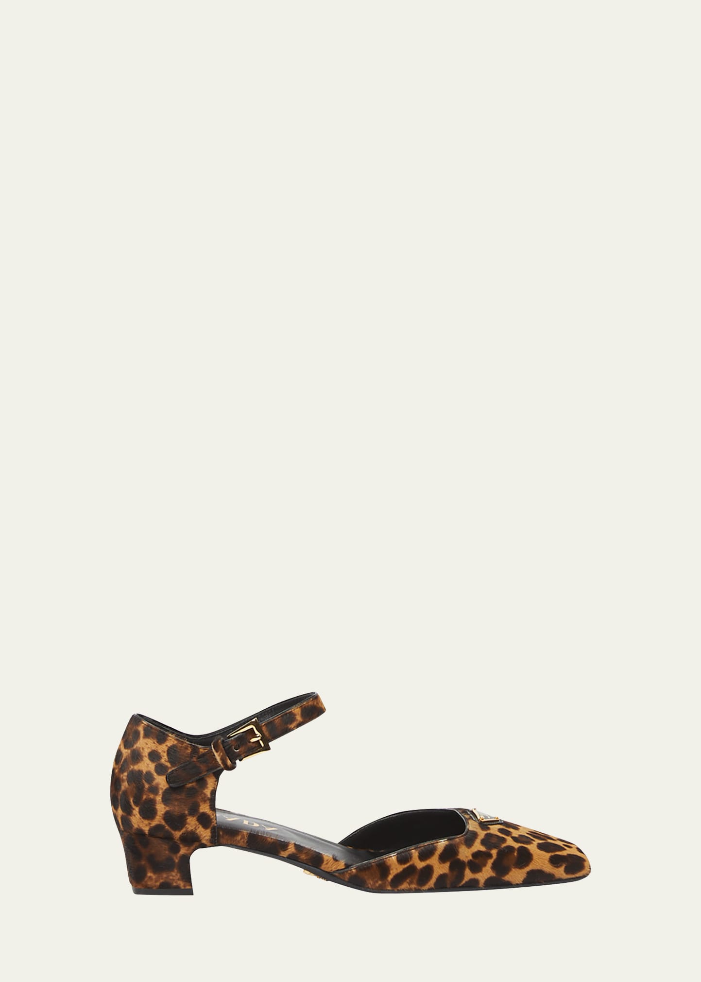 Shop Prada Leopard Ankle-strap Pumps In Miele
