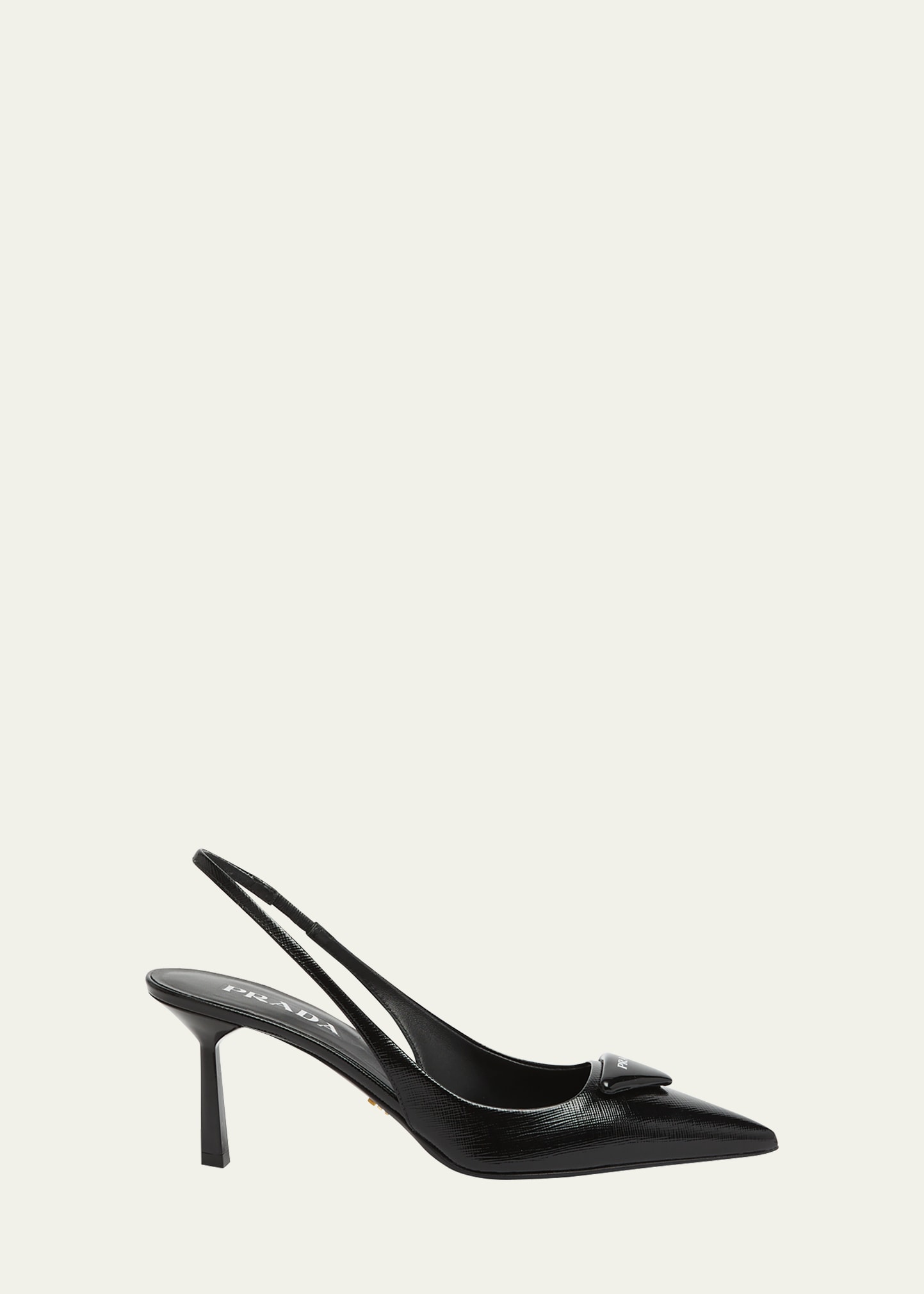 Prada 55mm Patent-leather Slingback Pumps In Nero