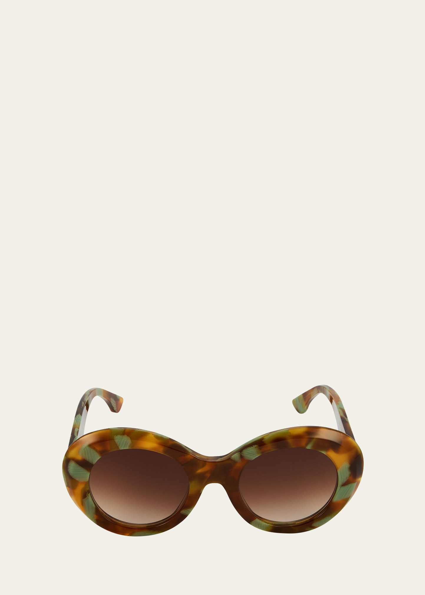 Shop Thierry Lasry Pulpy Acetate Round Sunglasses In Tortbrn