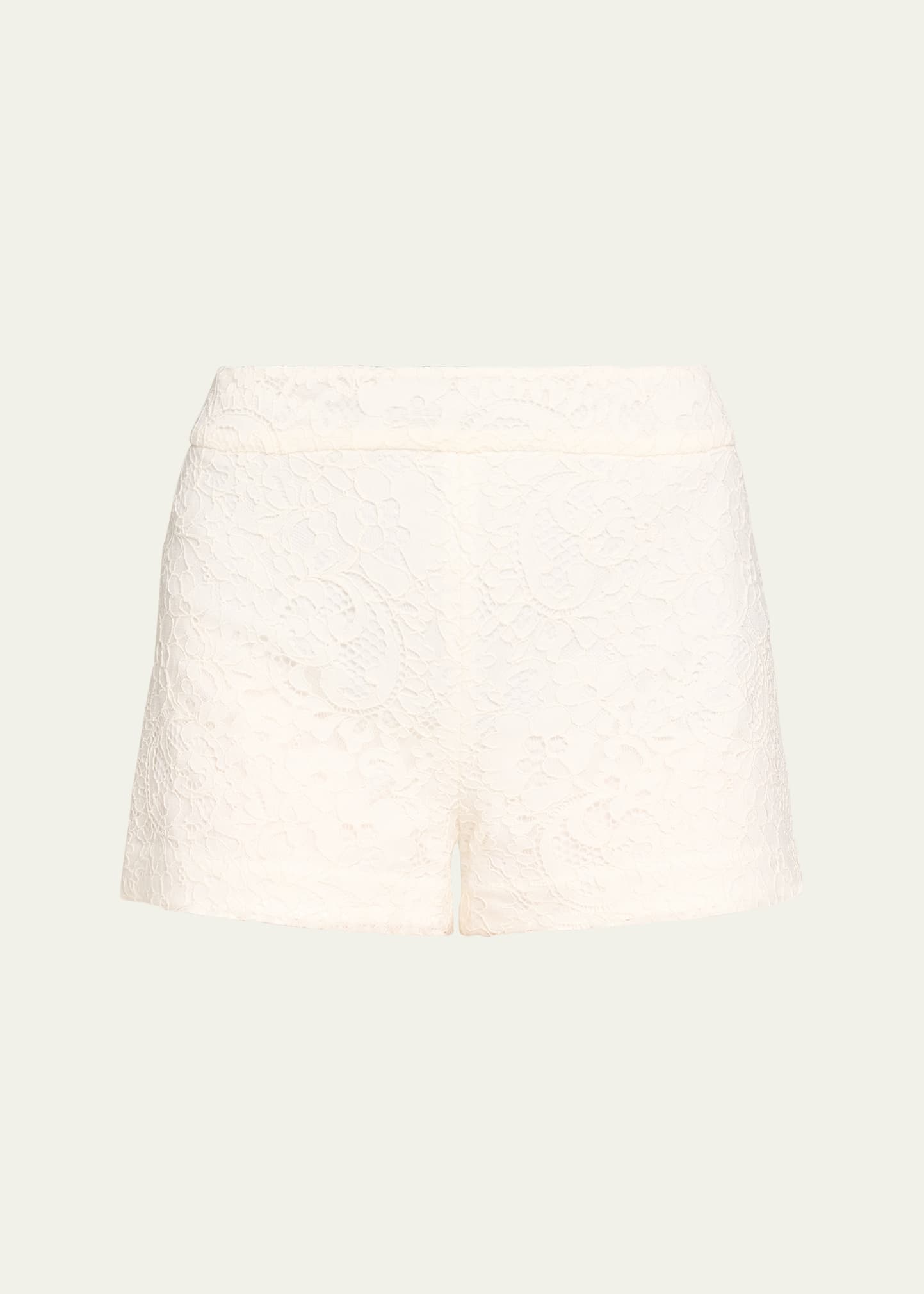 Shop Alice And Olivia Dunn Lace Shorts In Off White