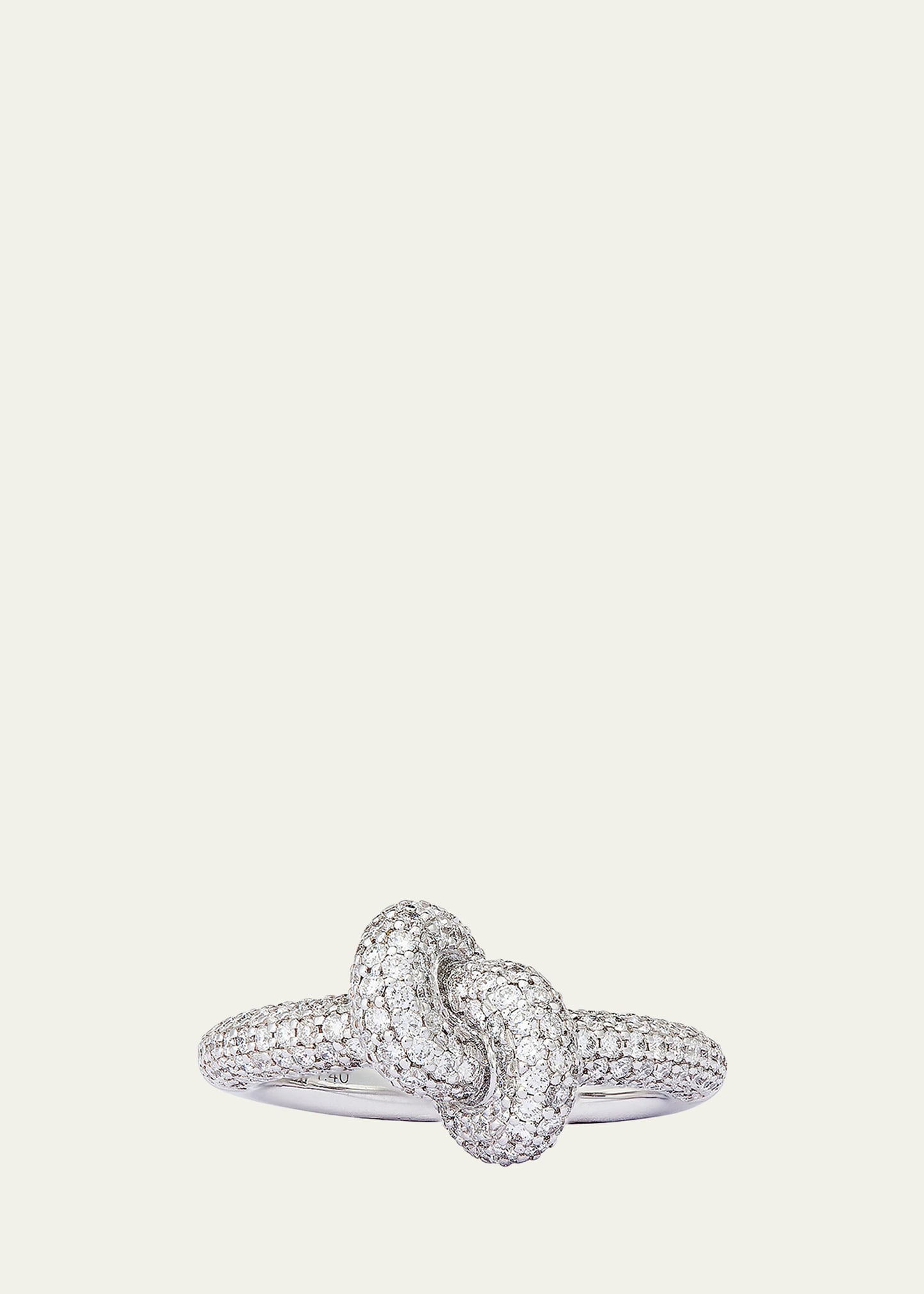 18k White Gold The Legacy Small Knot Pave Ring with Diamonds