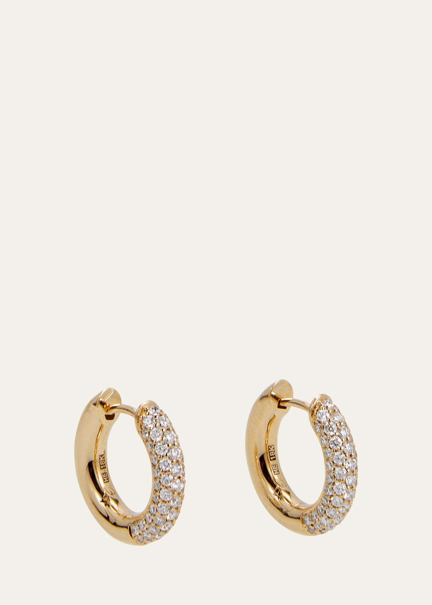 18k Yellow Gold Absolute Creoles Small Earrings with Diamonds