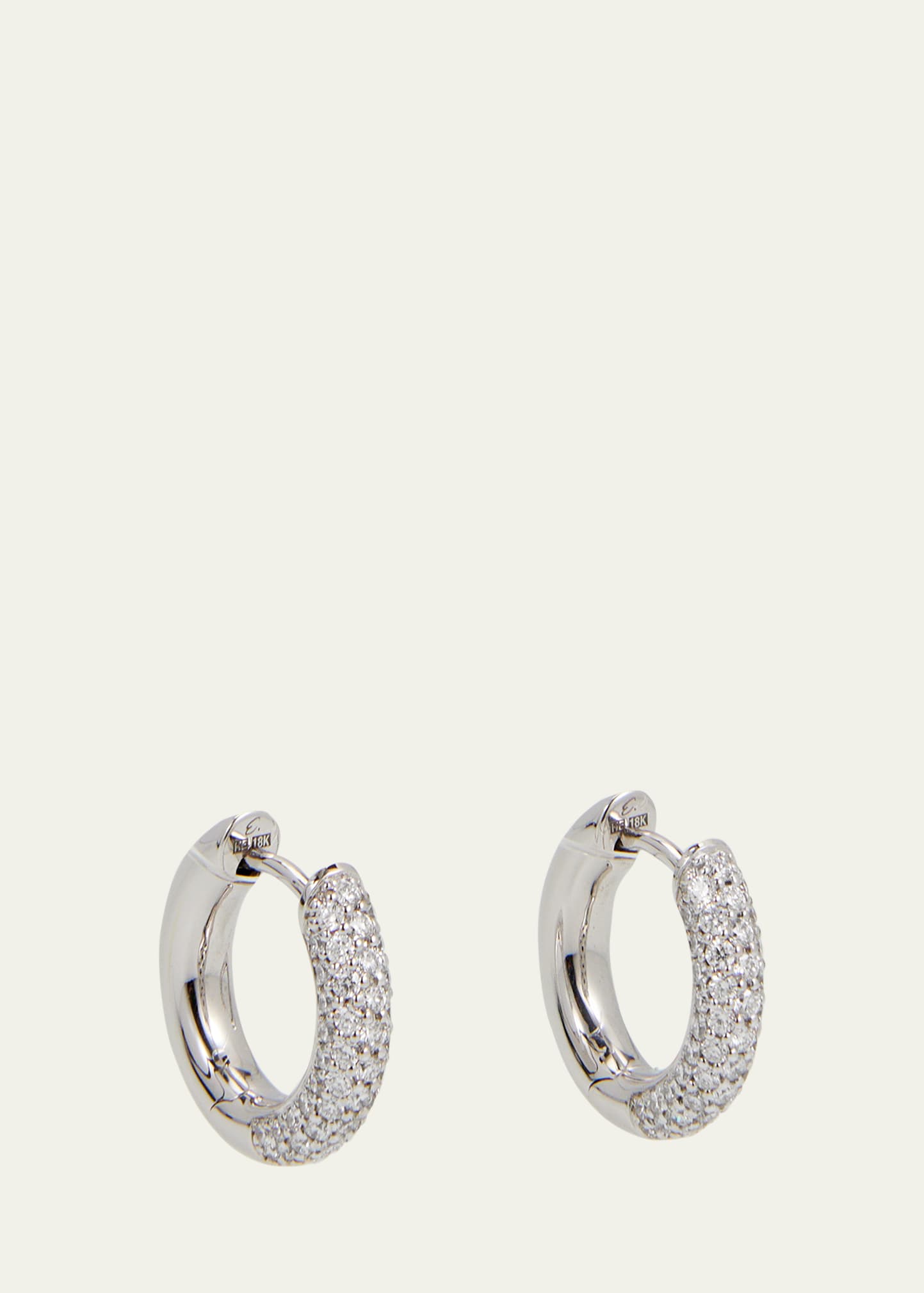 18k White Gold Absolute Creoles Small Earrings with Diamonds
