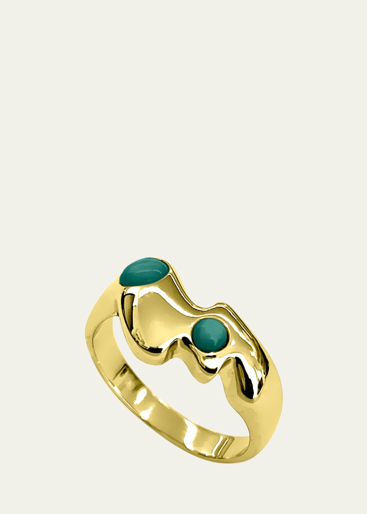 18K Gold Nelle Ring with Malachite