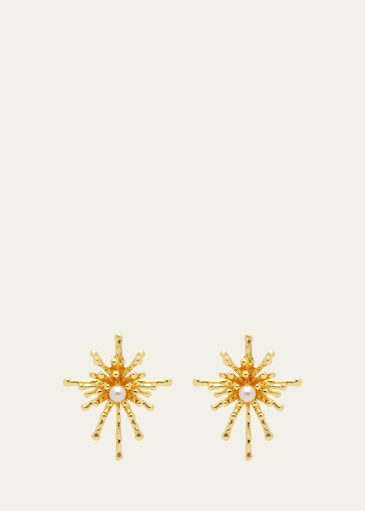 18K Gold Nova Earrings with Freshwater Pearls