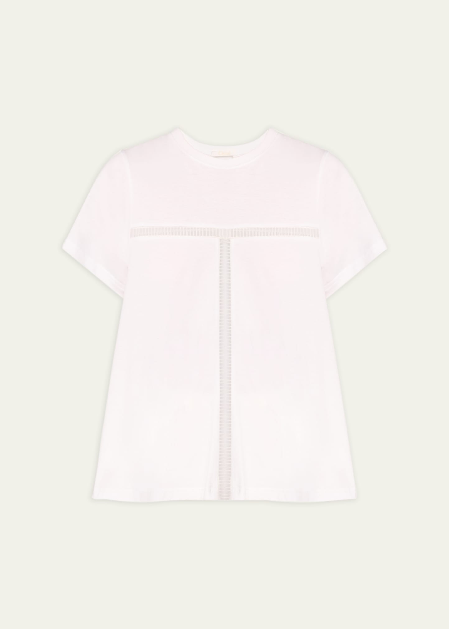 Chloé Ladder-stitched Jersey Top In White